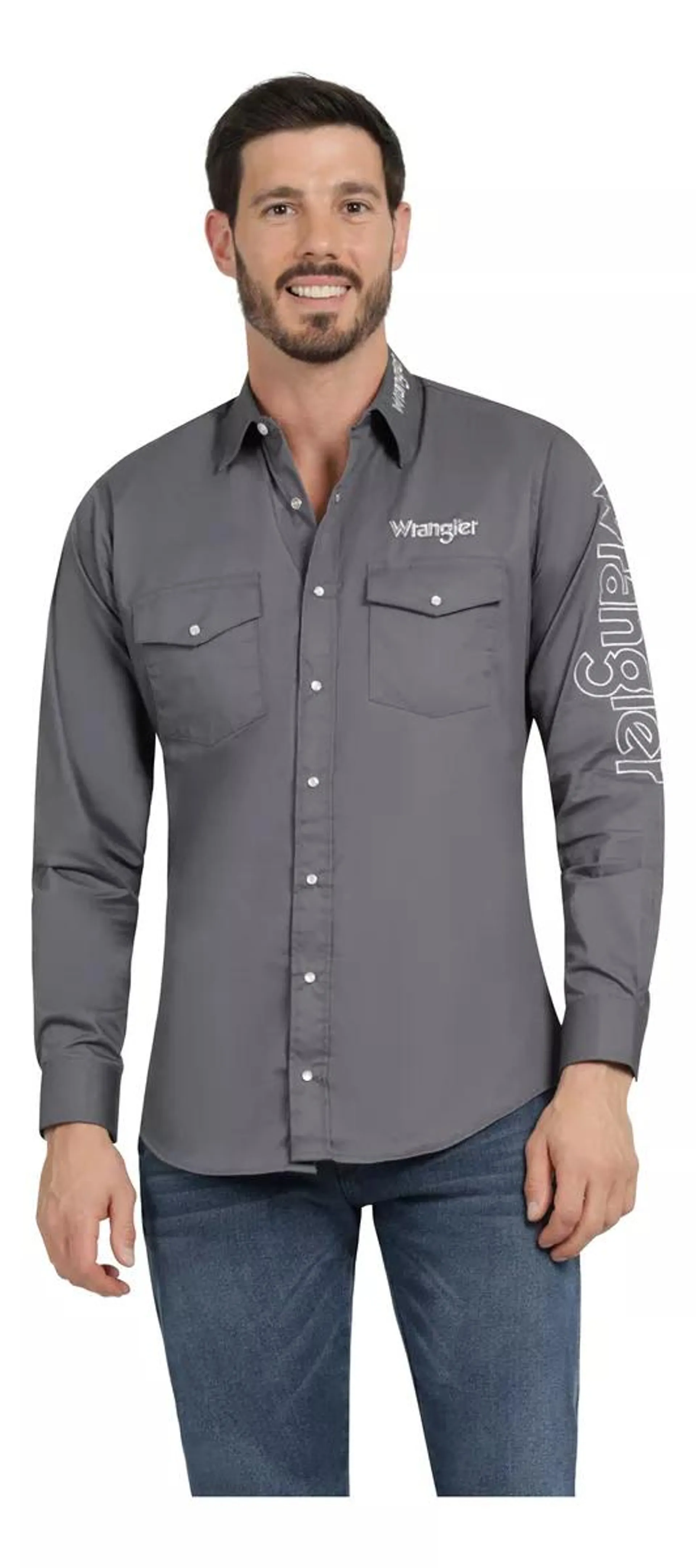 Camisa Vaquera Hombre Wrangler Regular Fit Manga Larga 358