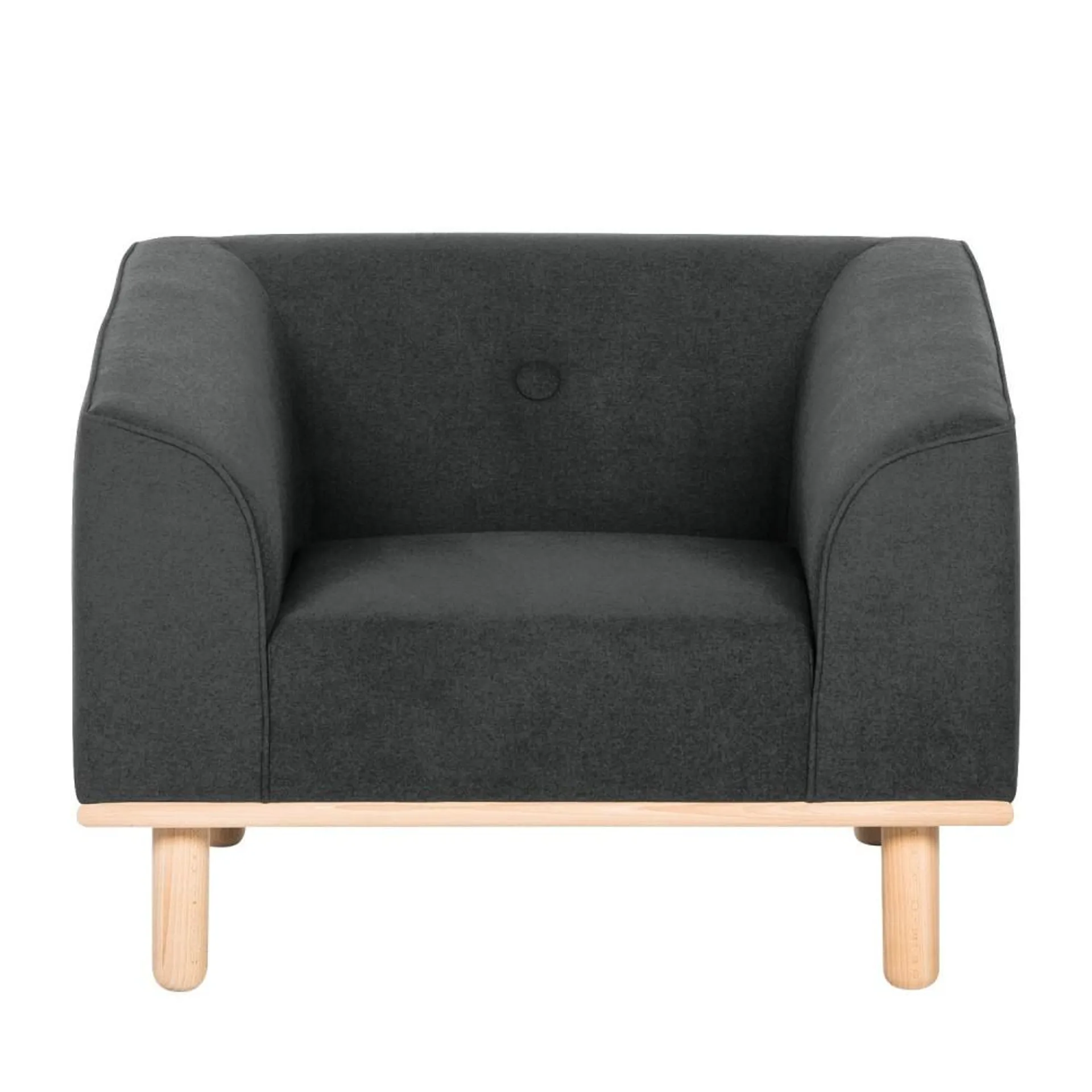 Demá - Sillón estilo moderno en tela gris oscuro