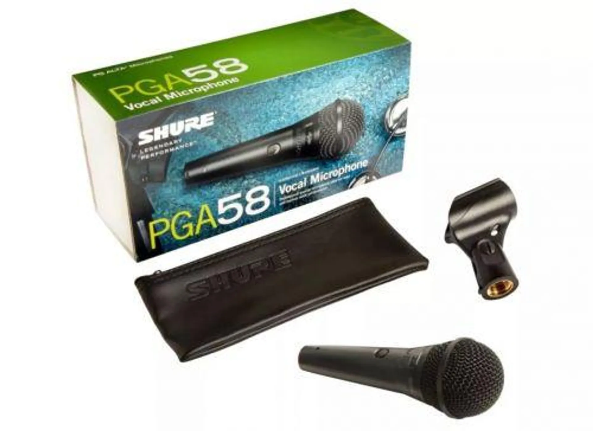 Micrófono Shure PGA58-QTR vocal dinámico cardioide.Con interruptor,ideal cantantes y coros,cable1/4"