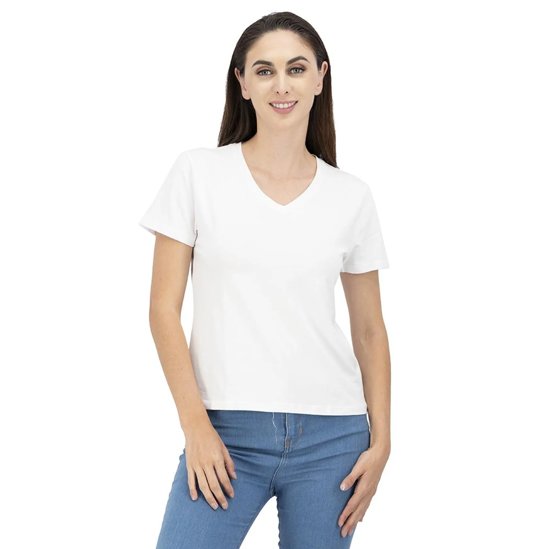 Playera Básica Mujer Cuello En V