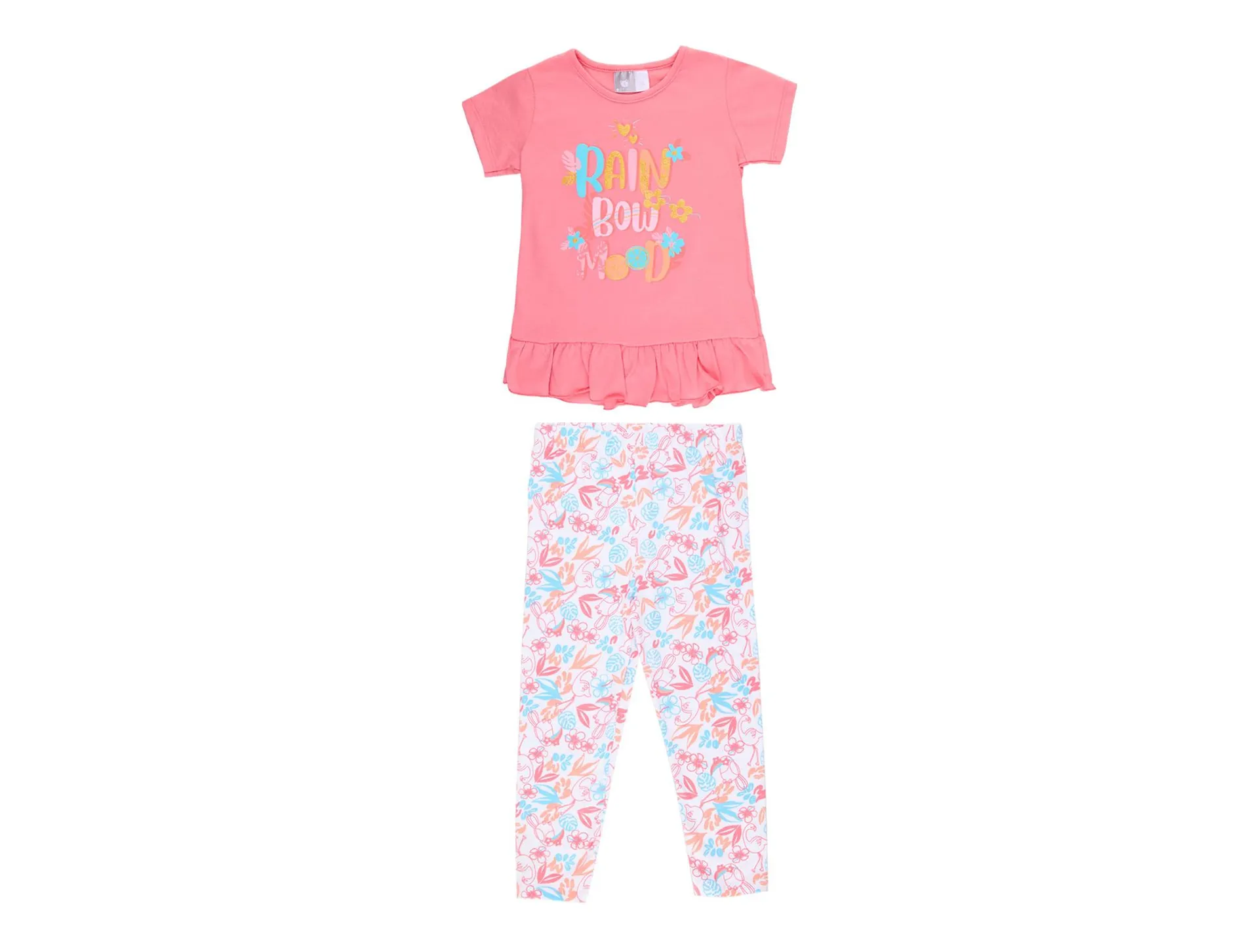 Conjunto Baby Optima Leggings y Blusas Estampado Flores 31556 Talla 2