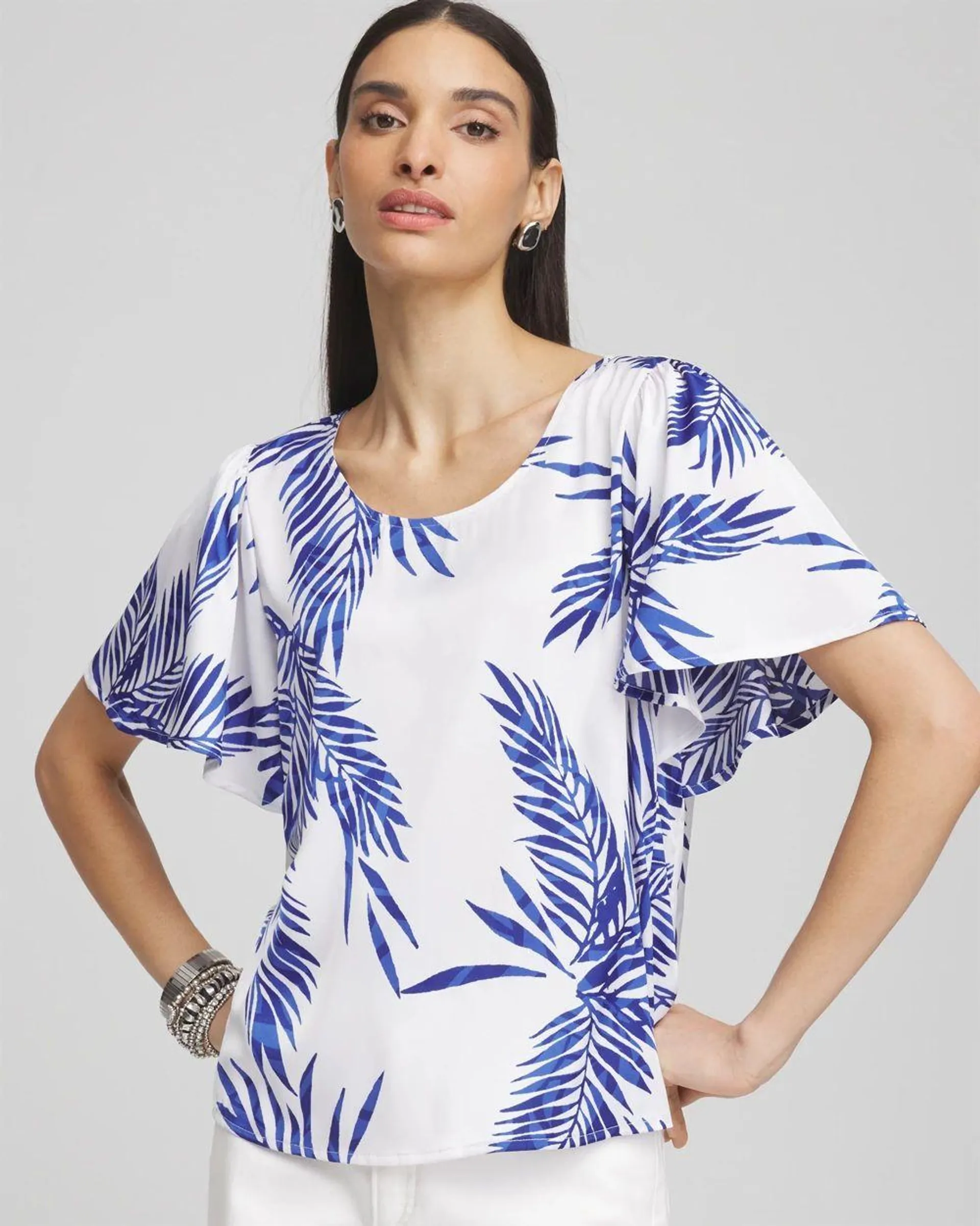 Flutter Sleeve Satin Top