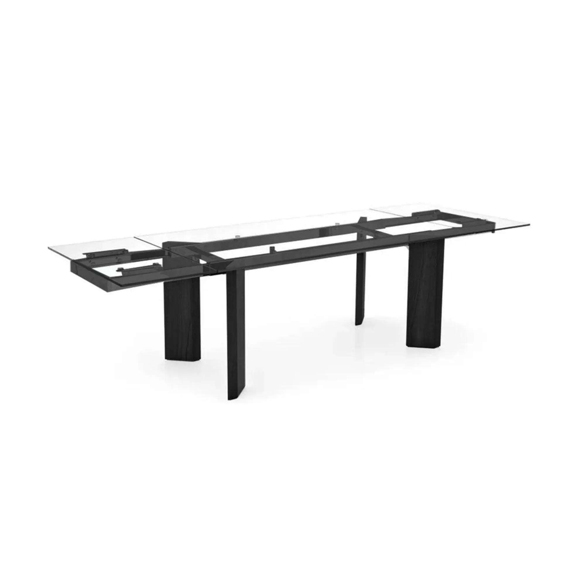 Mesa de comedor extensible estilo moderno de cristal