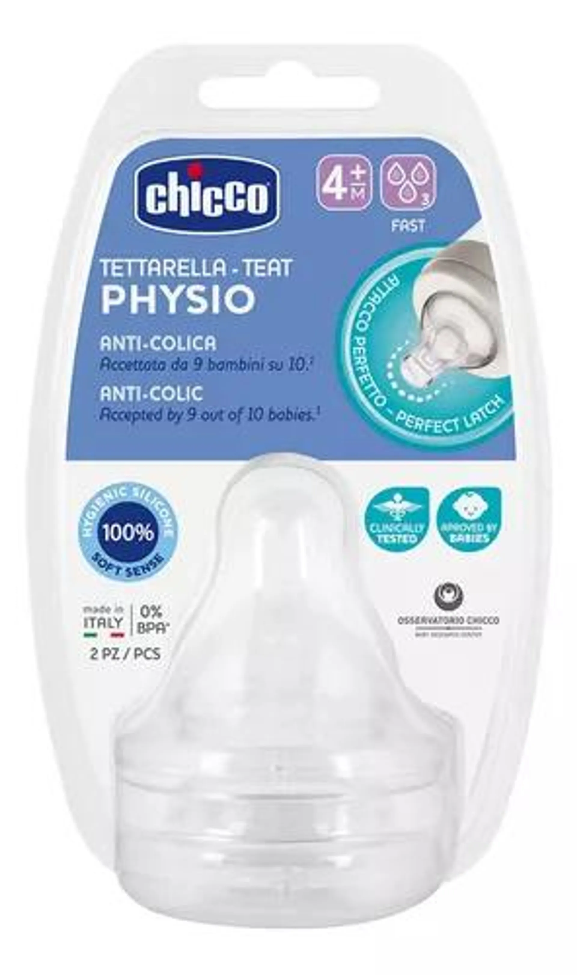 Chicco Tetina Para Perfect5 4+ Flujo Rápido 2 Piezas