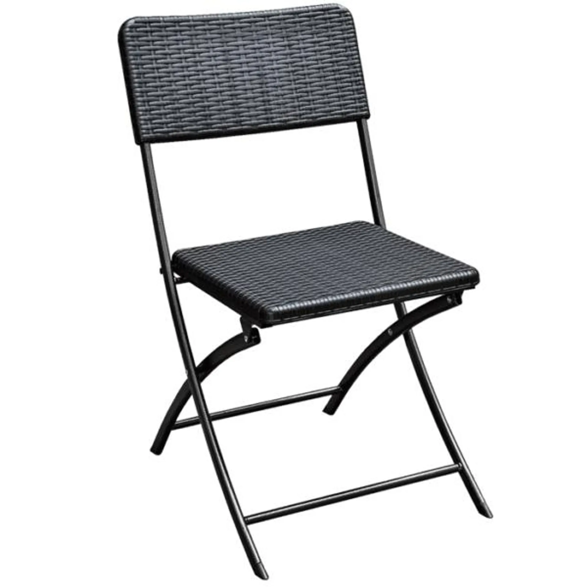 silla de plástico tipo ratán negra plegable negra 80.5×44.5 51247 Homewell