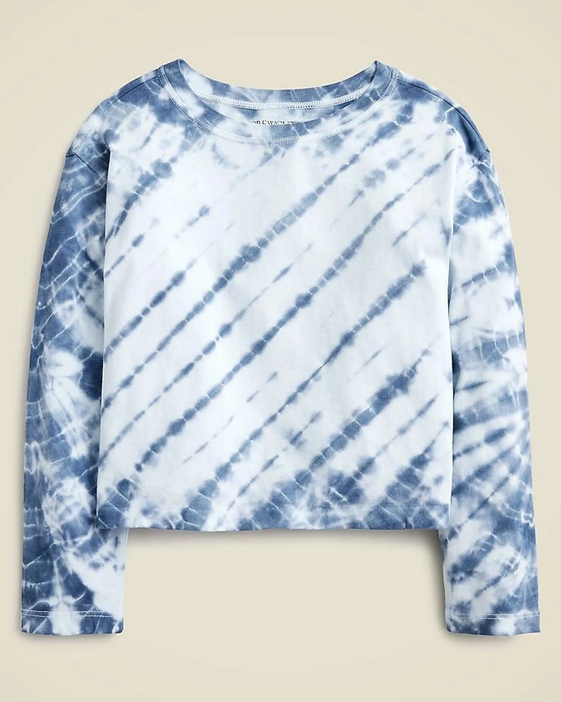 Girls' long-sleeve tie-dye graphic T-shirt