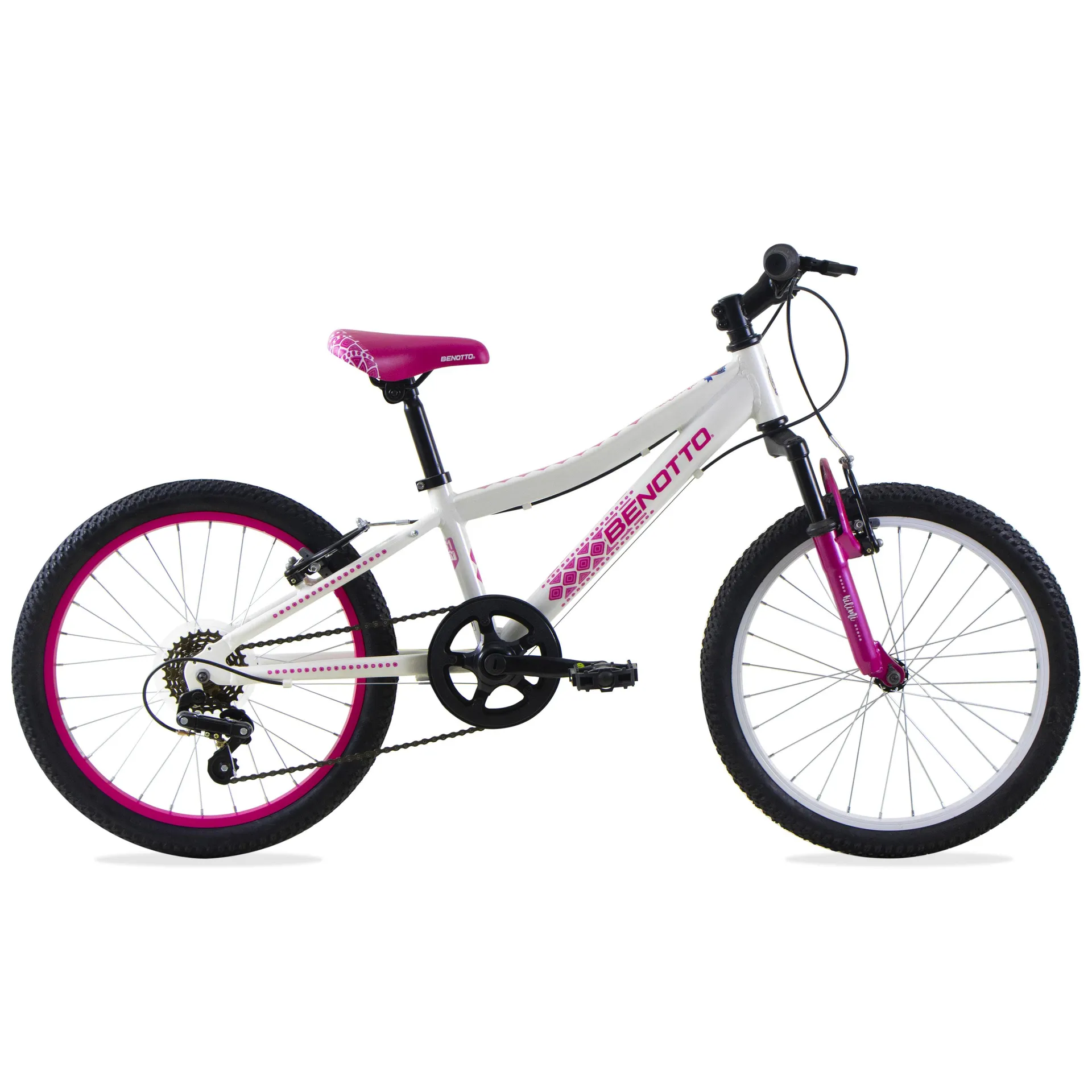 Bicicleta BENOTTO Montaña KILIMI R20 6V. Niña FS Frenos ”V” Aluminio Blanco Aperlado/Rosa Aperlado Talla:UN