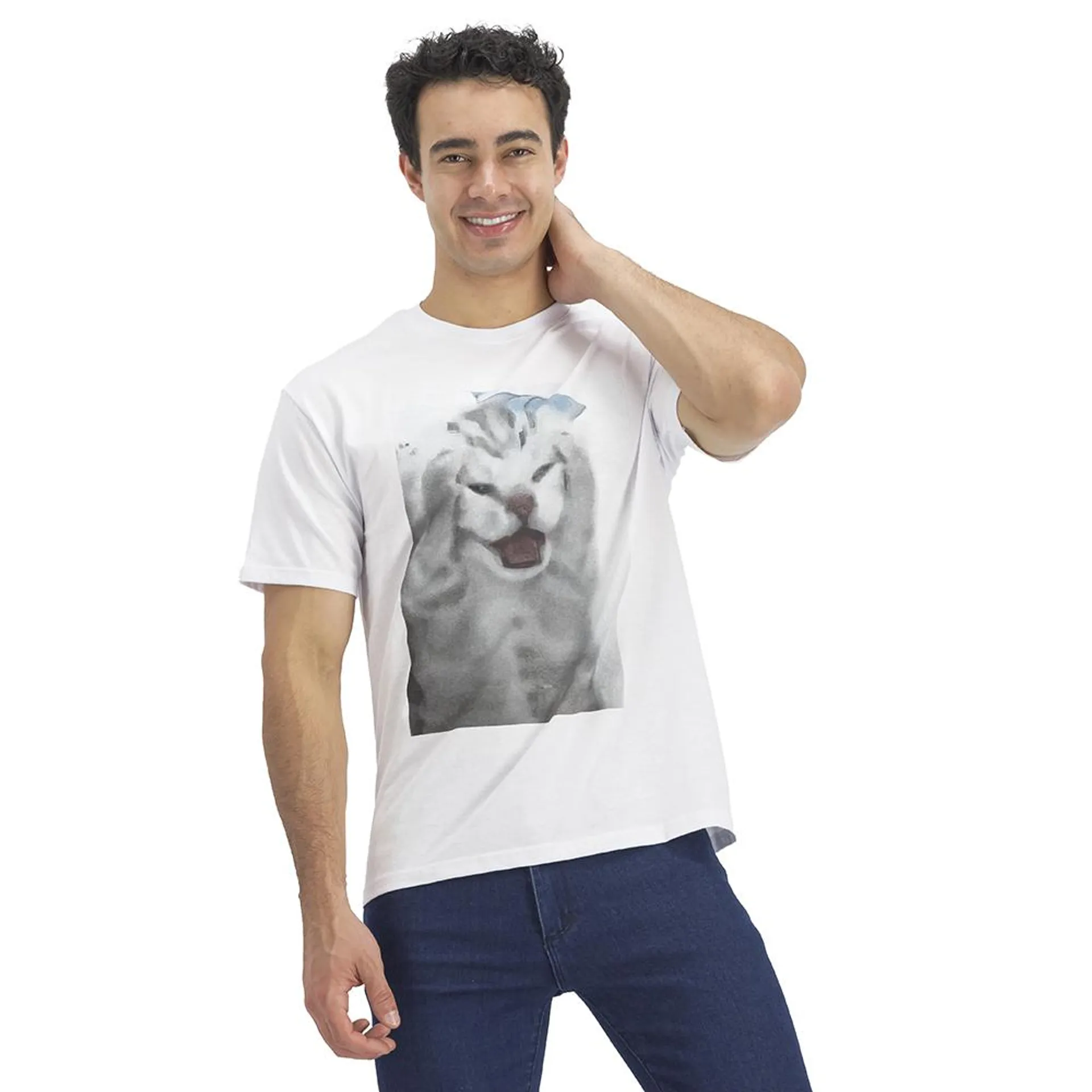 Playera Hummo Hombre Estampado Gato