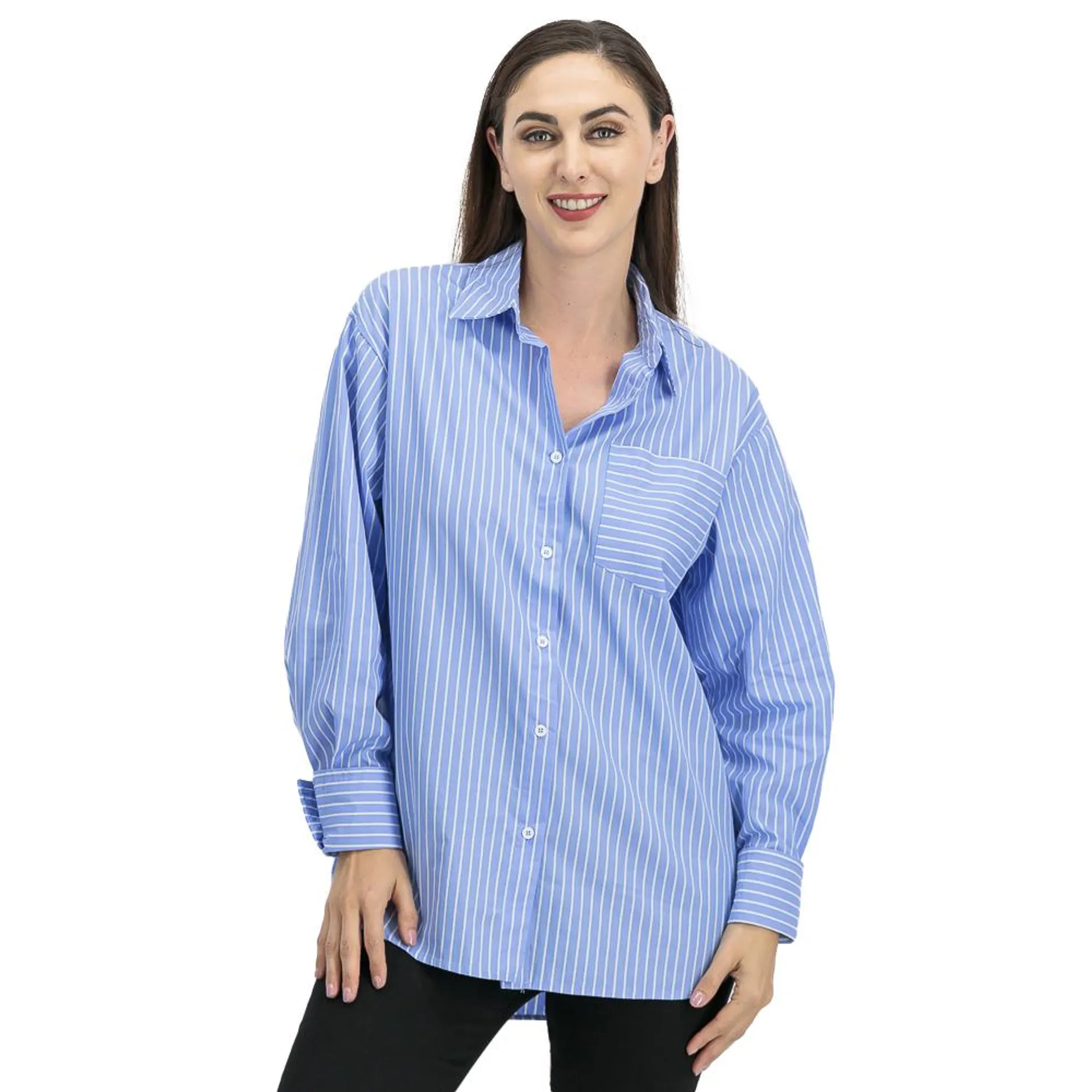 Camisa Mujer Con Rayas Verticales