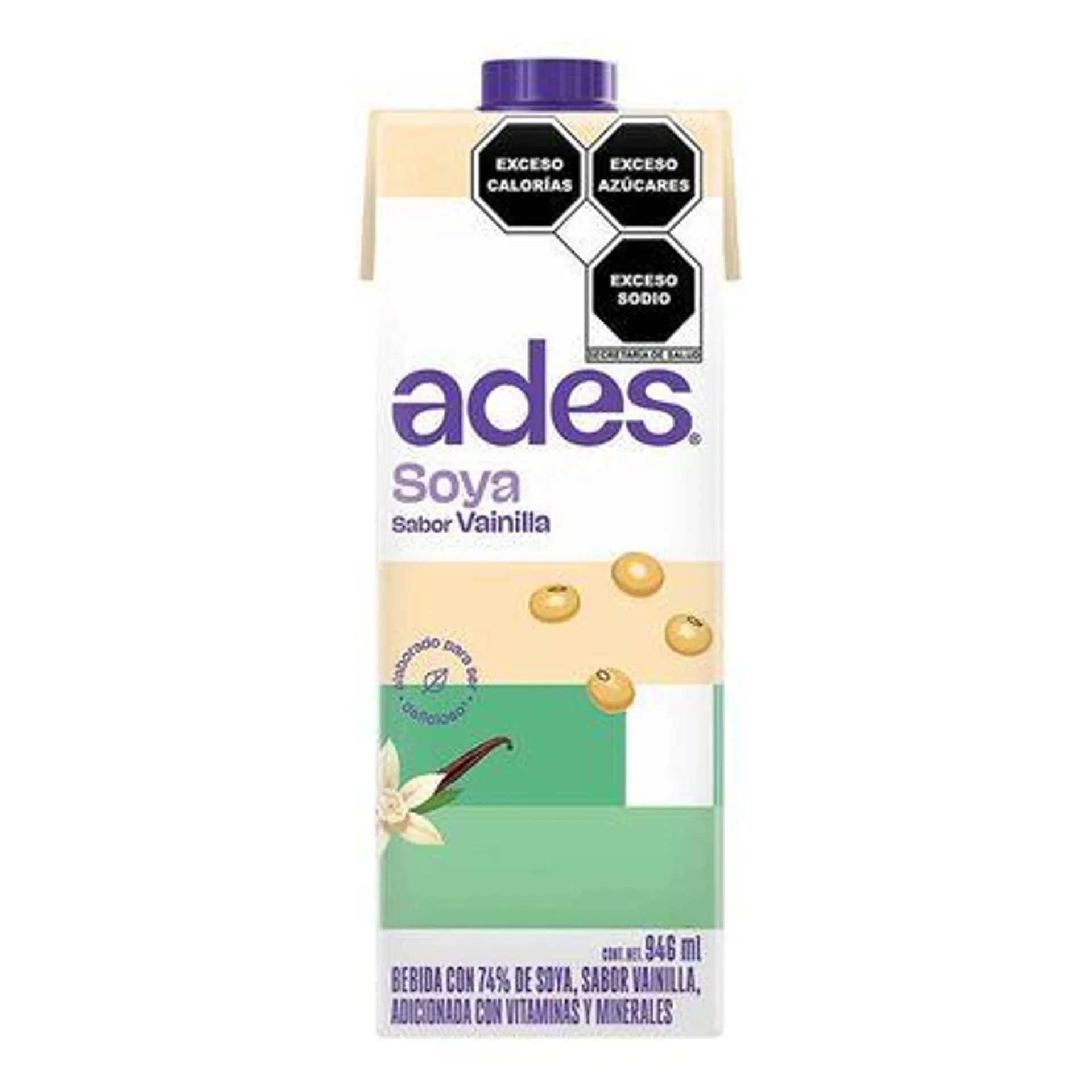 Bebida de Soya Ades Sabor a Vainilla 946 ml