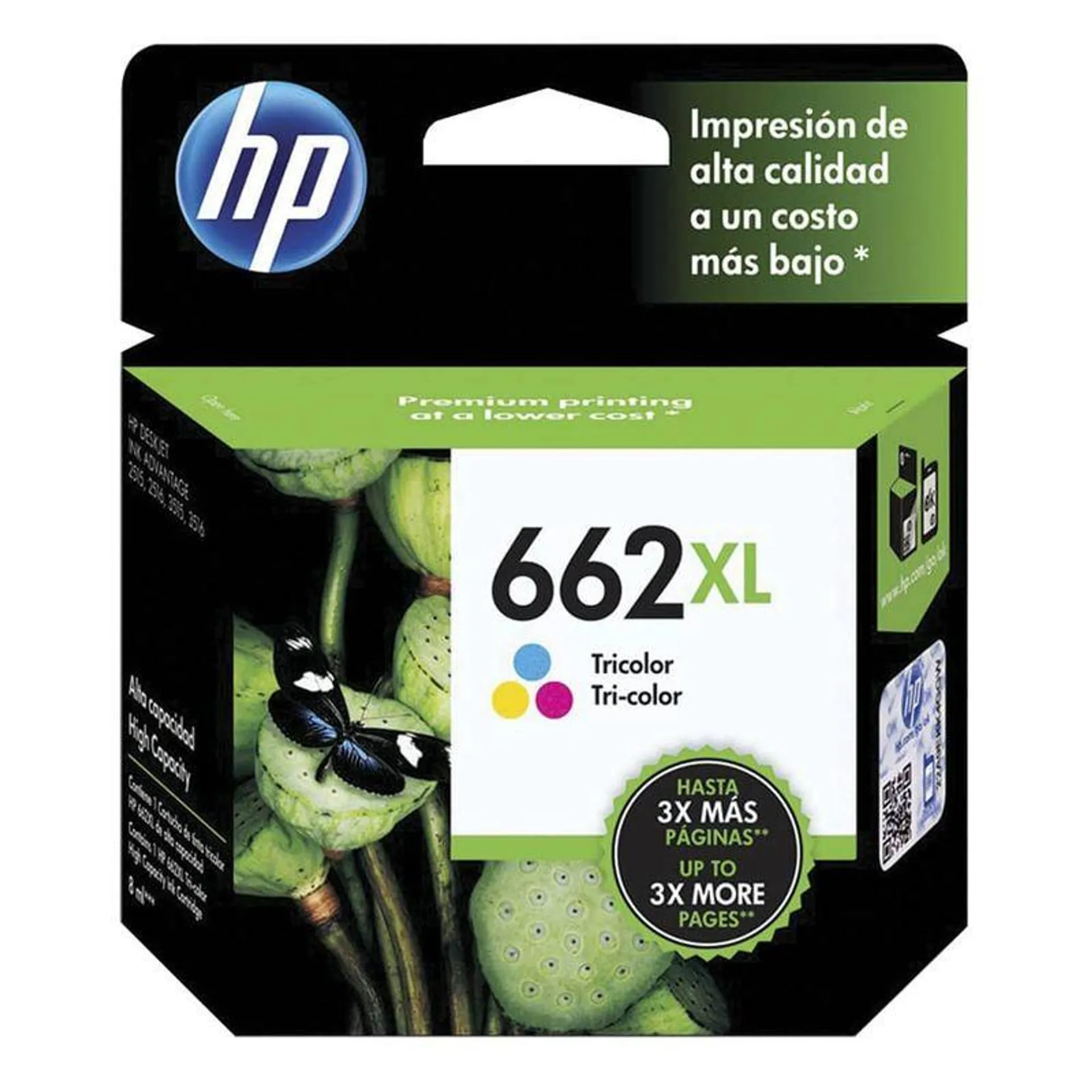 Tinta 662 XL Tricolor HP Compatible con 4645 / 2545 / 2645 / 1015