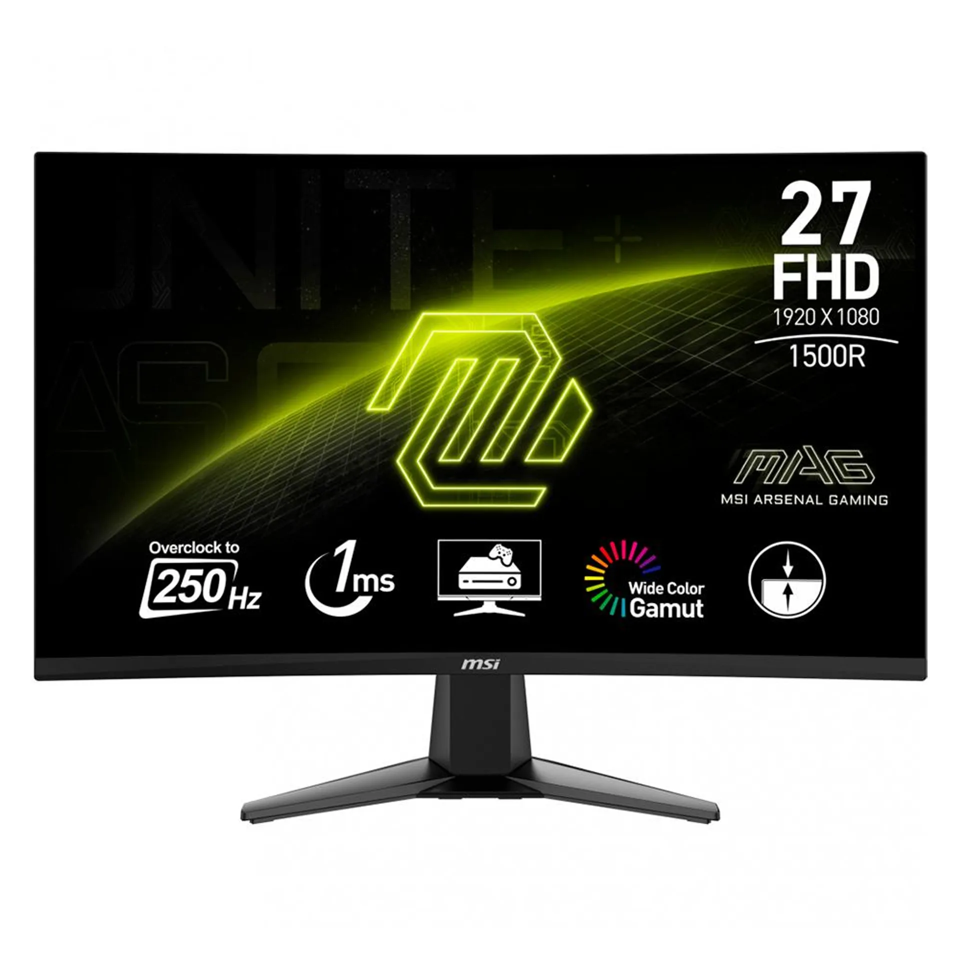 Monitor Gamer Curvo MSi MAG 27C6X / LCD 27" / Full HD / 250Hz(OC) / HDMI / Negro / 27C6X