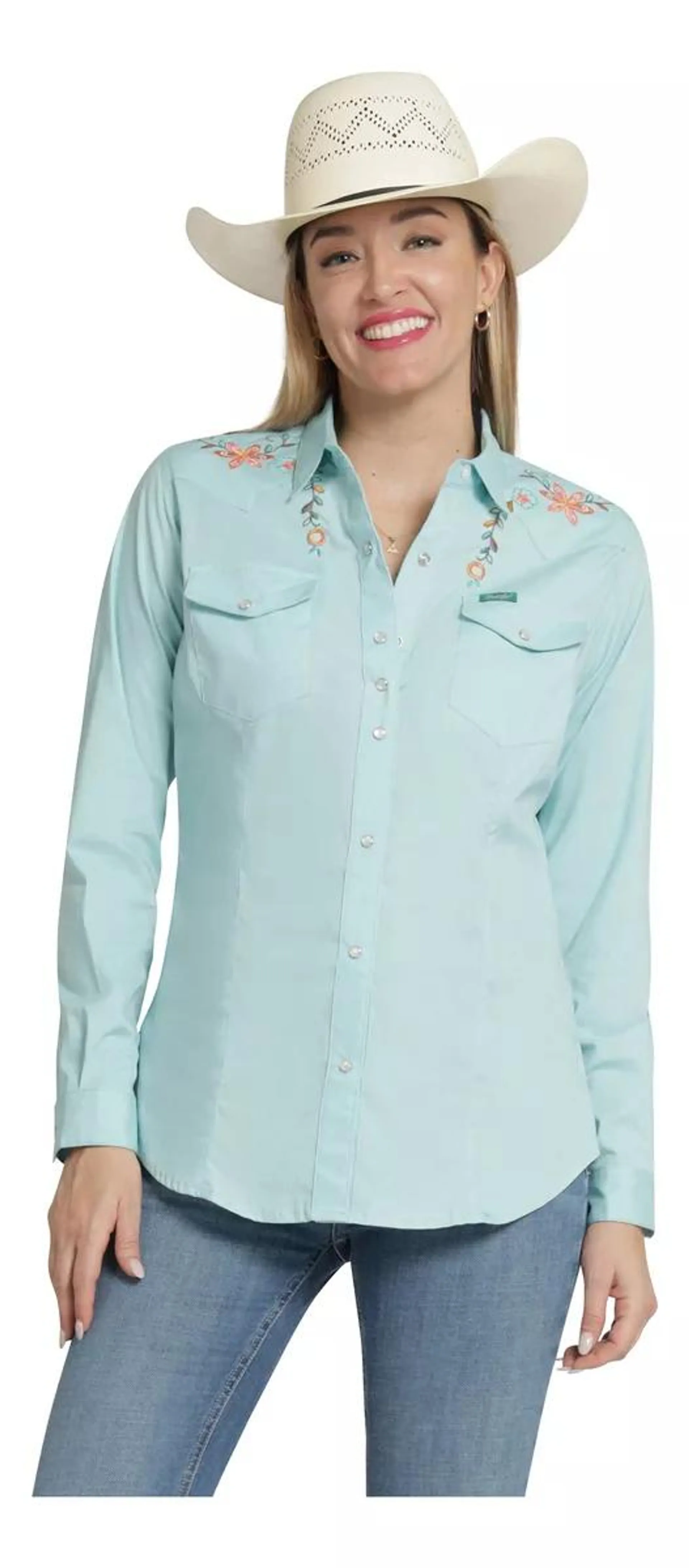 Blusa Vaquera Mujer Wrangler Slim Fit Manga Larga 460