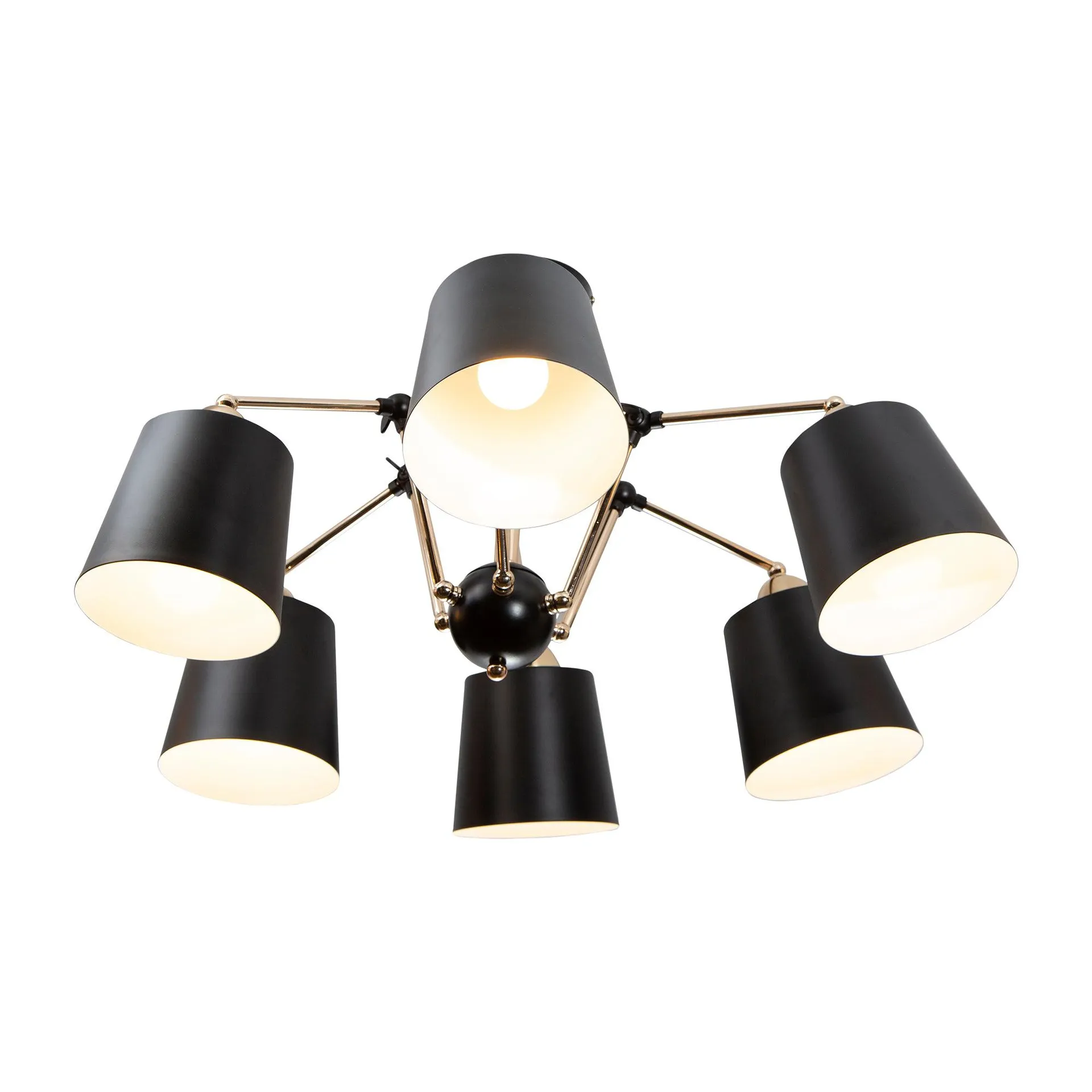 Lámpara de Techo Negro Oro Blanco Dark Decor E27 40W 6 Luces