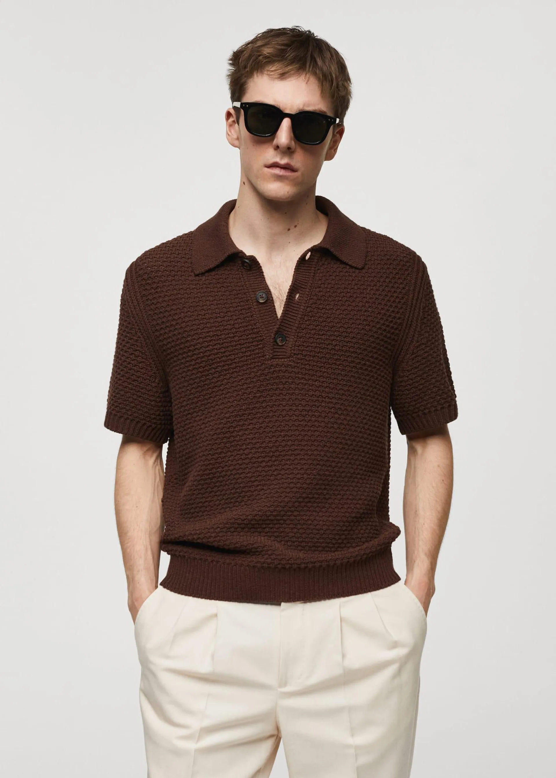 Polo punto trenzado 100% algodón