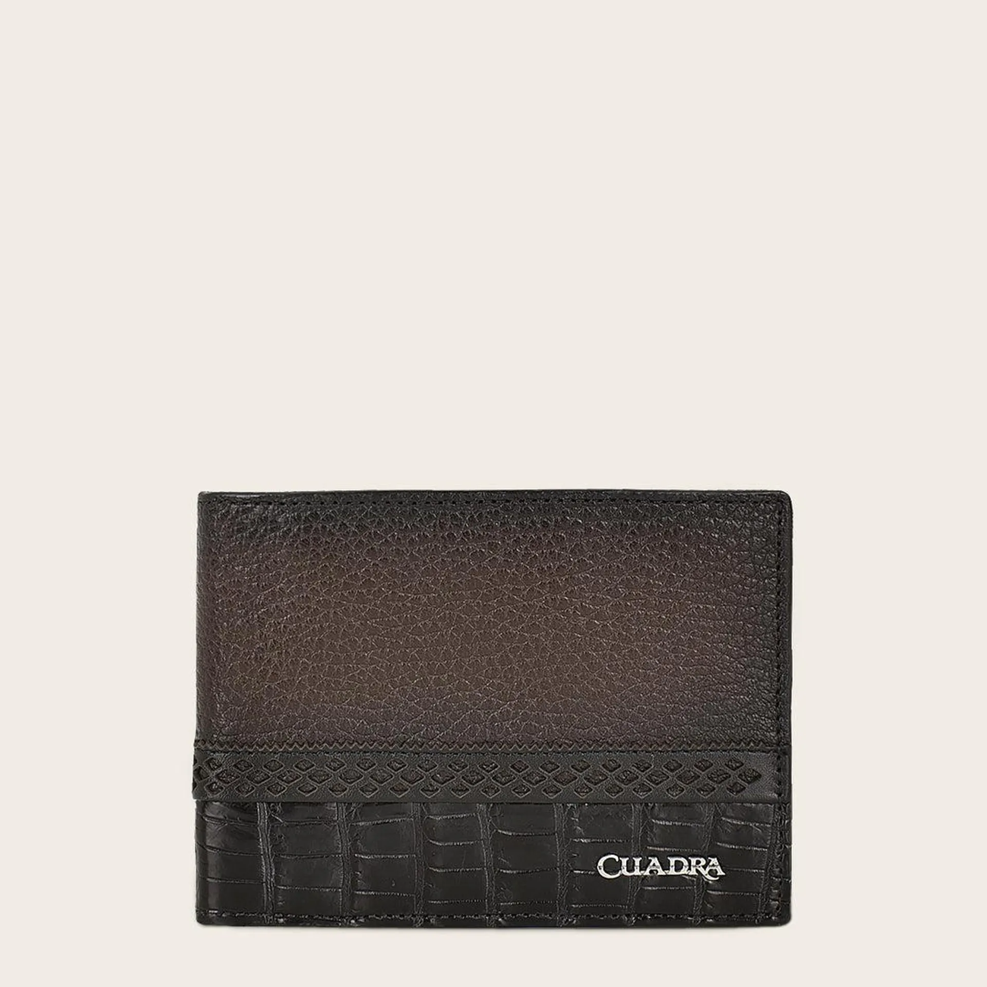 Cartera con piel genuina de alligator