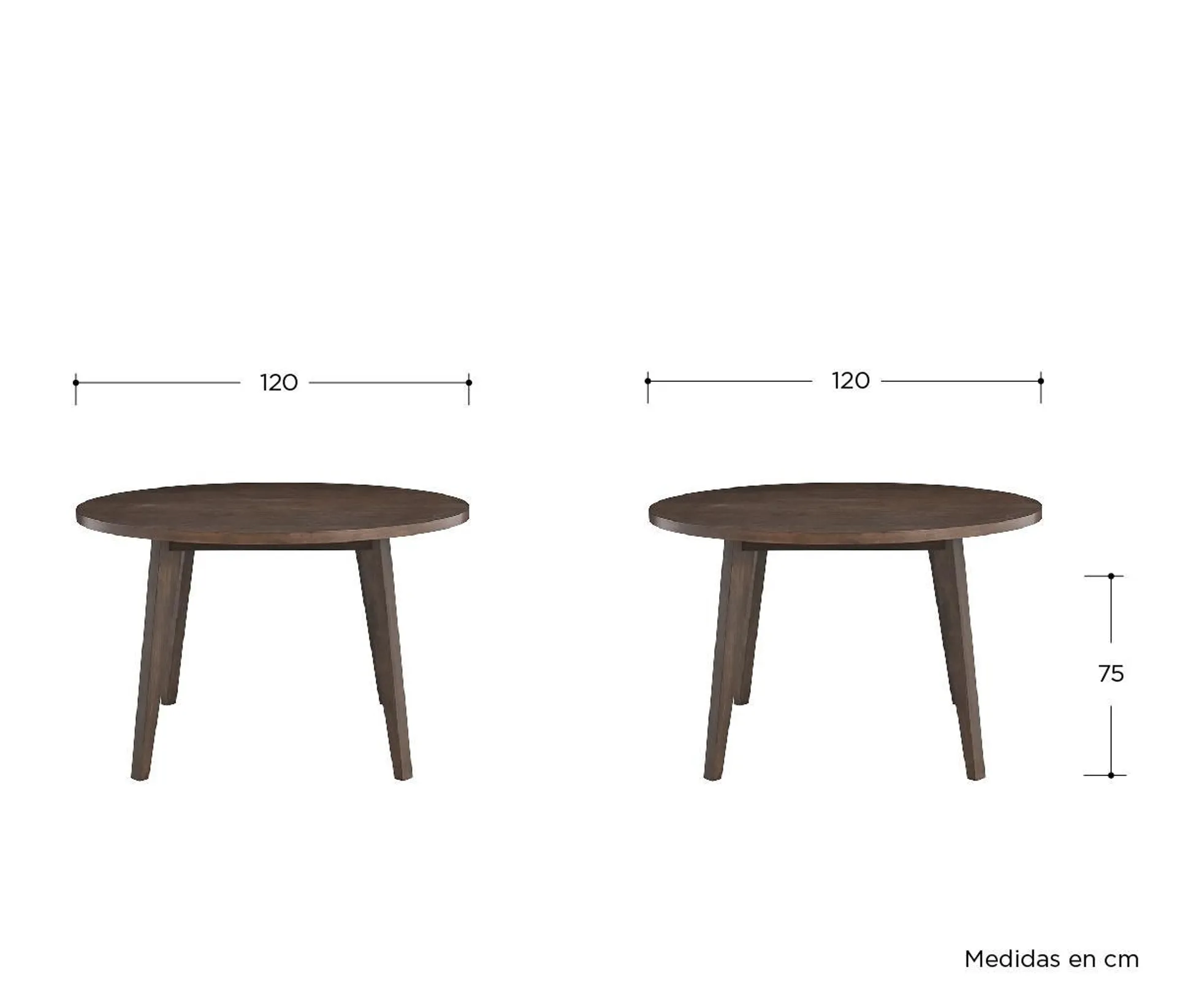 Mesa de comedor Evo 120 cm redonda - Nogal