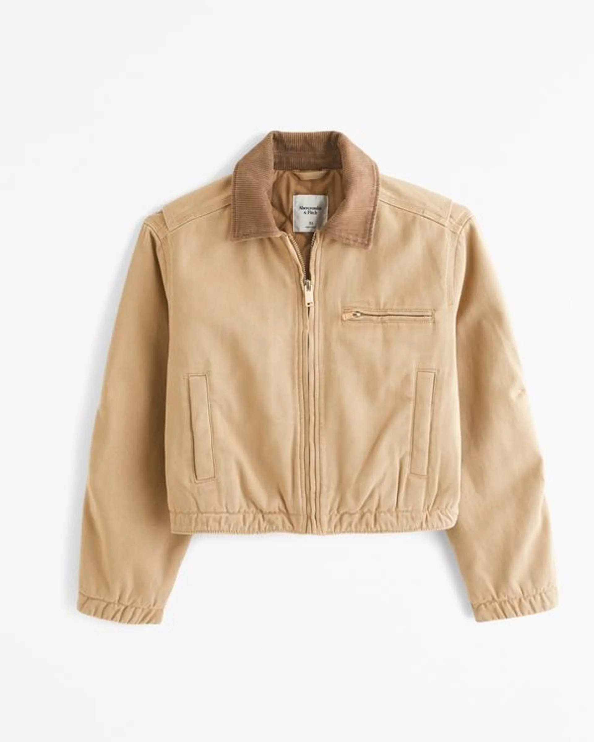 Cropped Twill Workwear Jacket