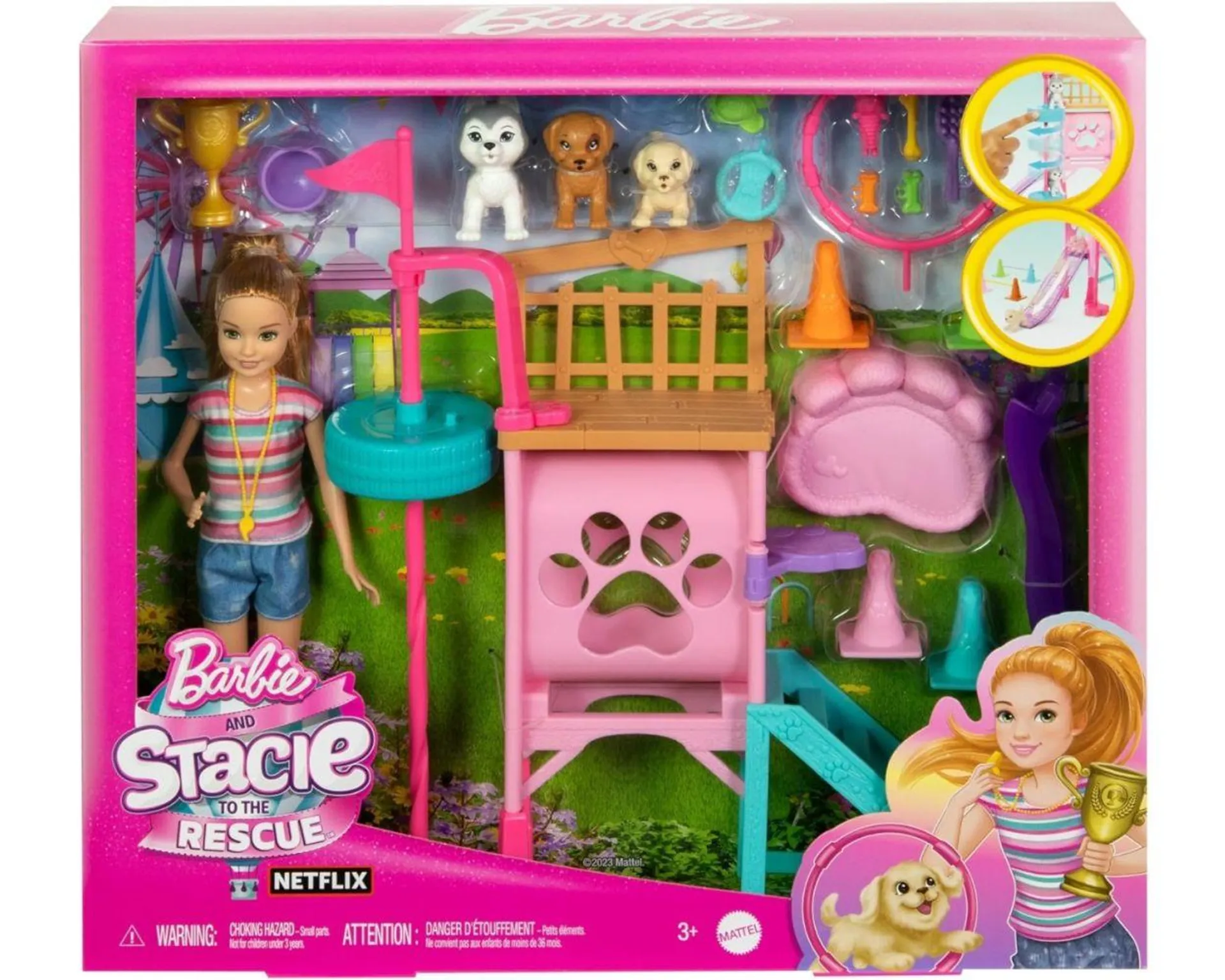 Barbie Muñeca Stacie con Parque de entrenamiento