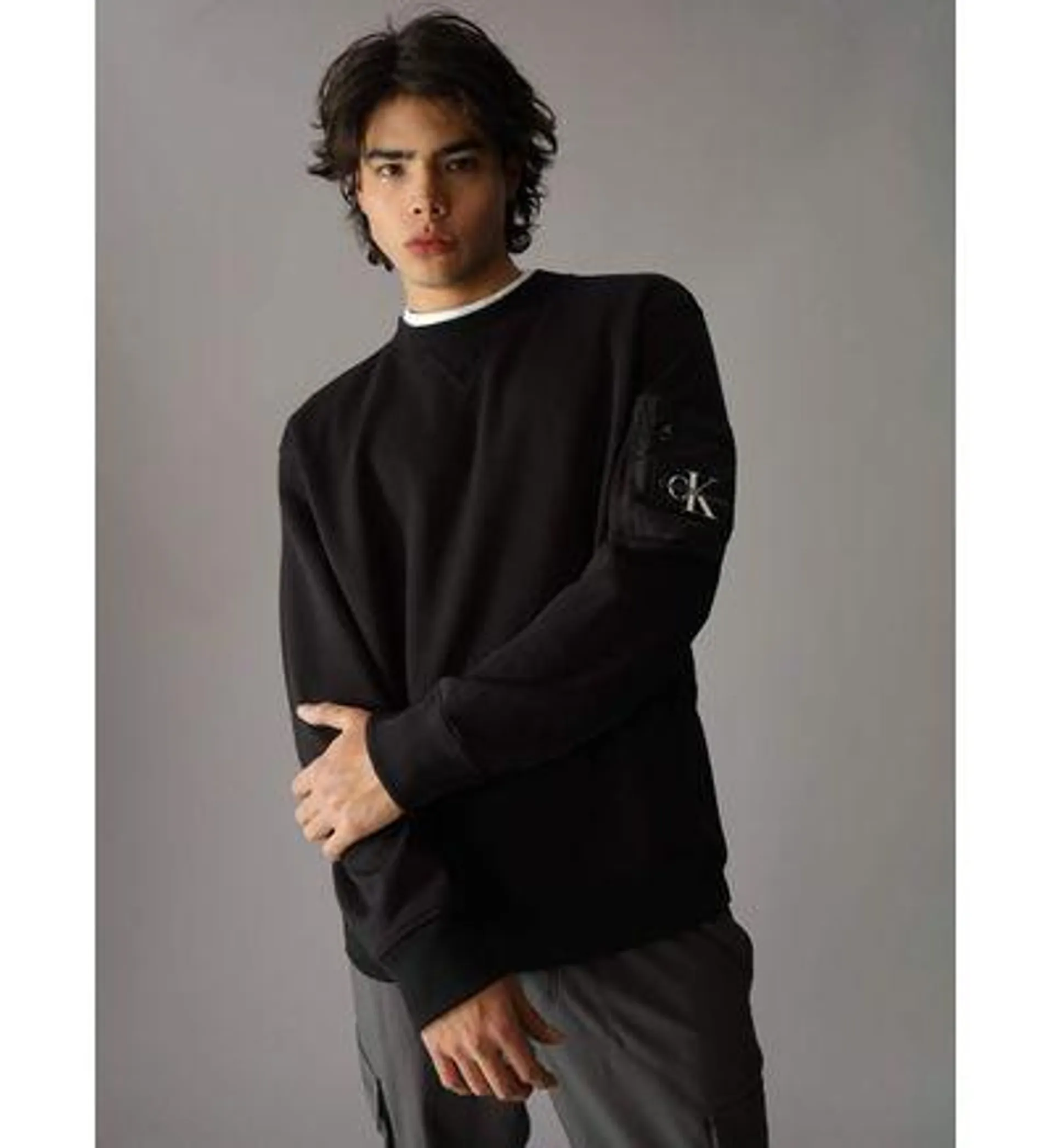 Sudadera Calvin Klein Bolsillo Hombre Negro