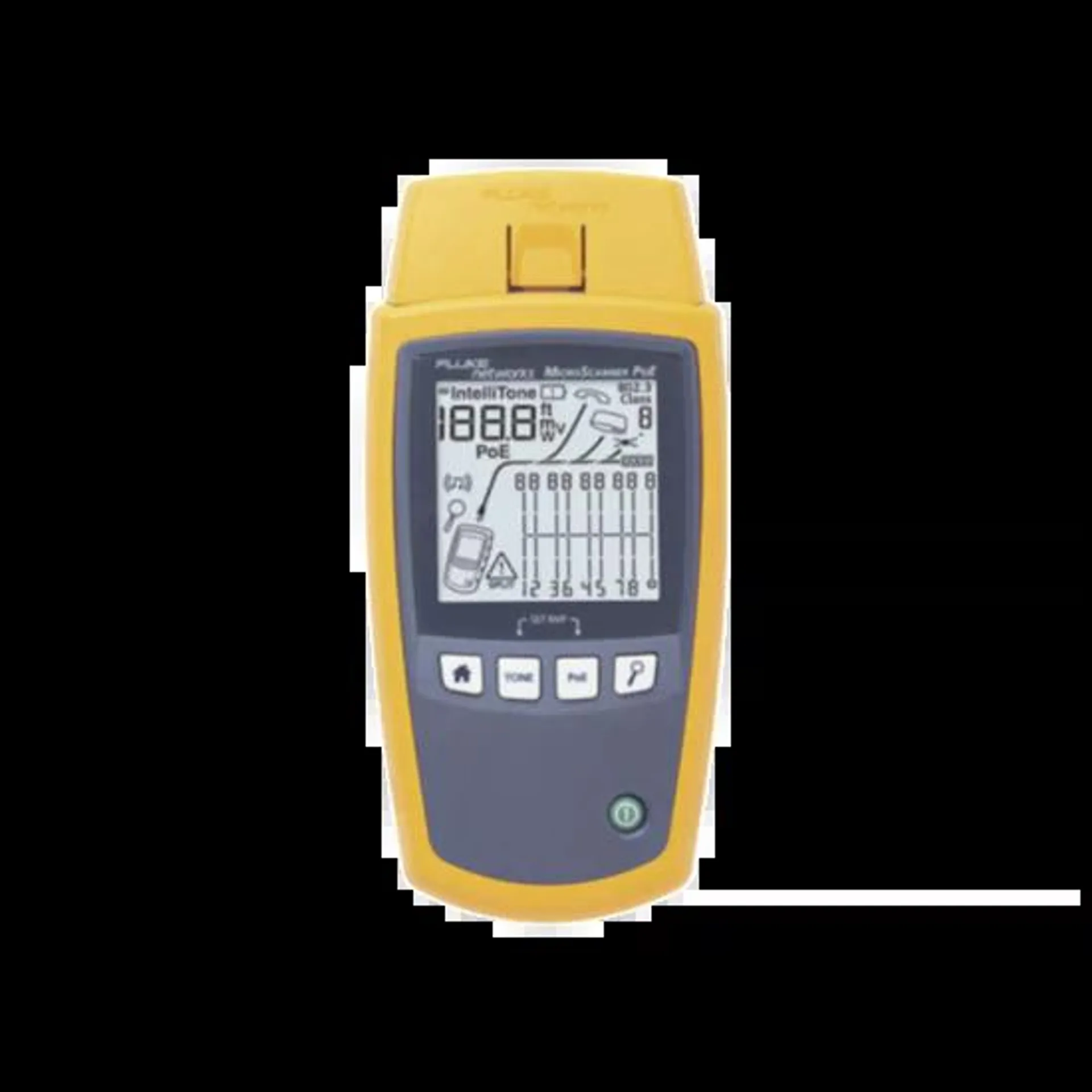 Verificador de Red Microscanner POE Fluke MS-POE con Pantalla LCD Retroiluminada