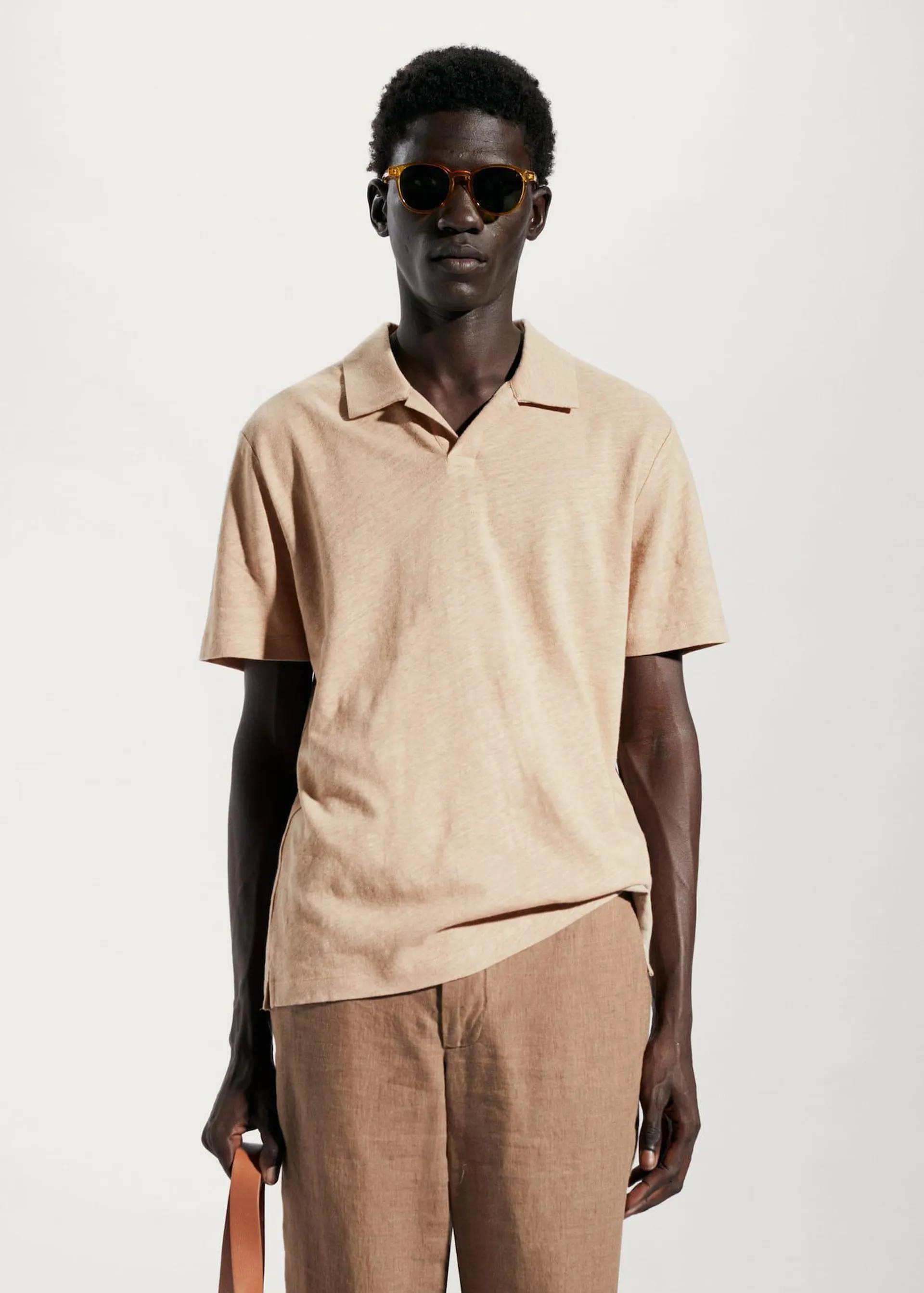Polo algodón lino slim fit