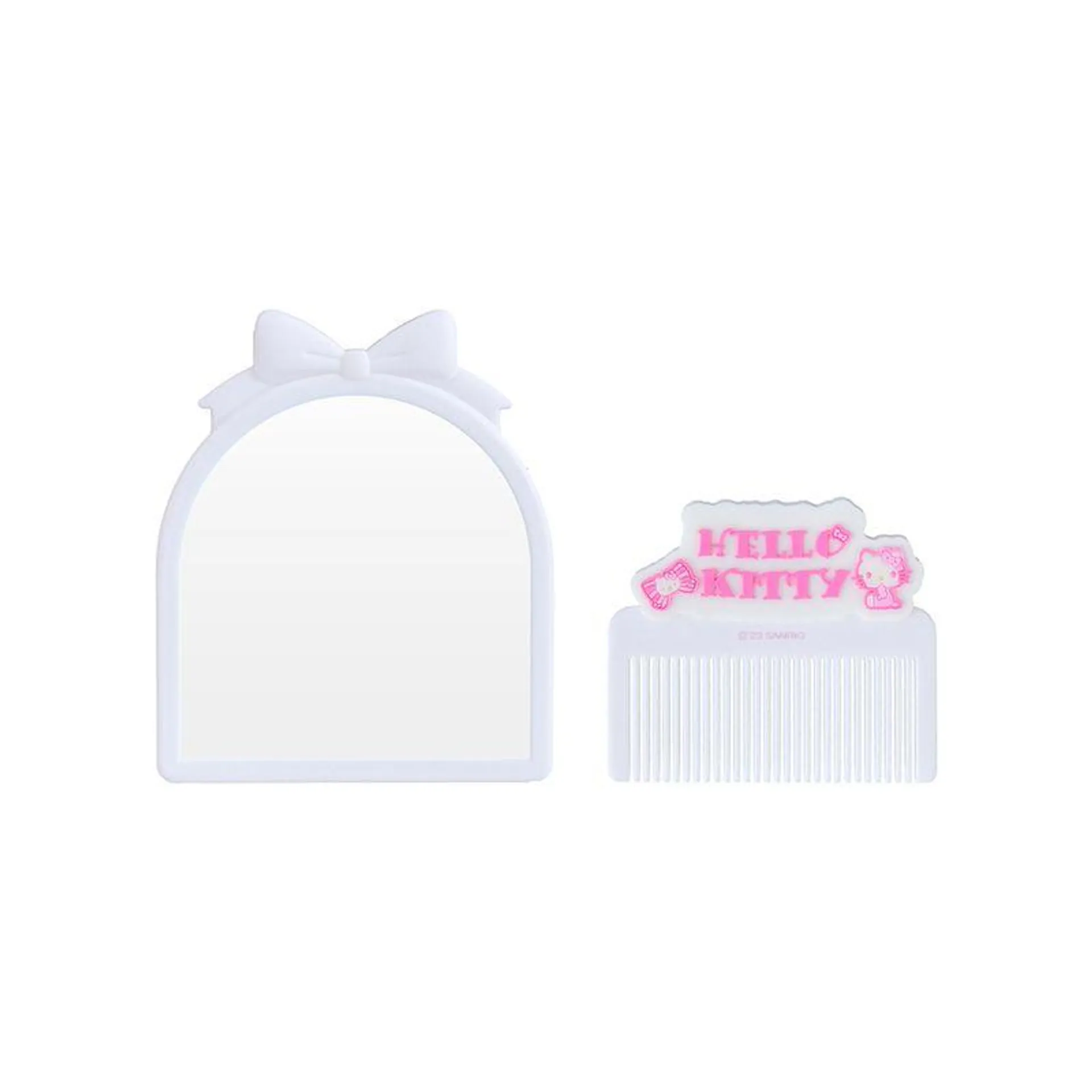 Kit De Belleza Sanrio Hello Kitty Peine Y Espejo Sintéticos Blancos 2 Piezas