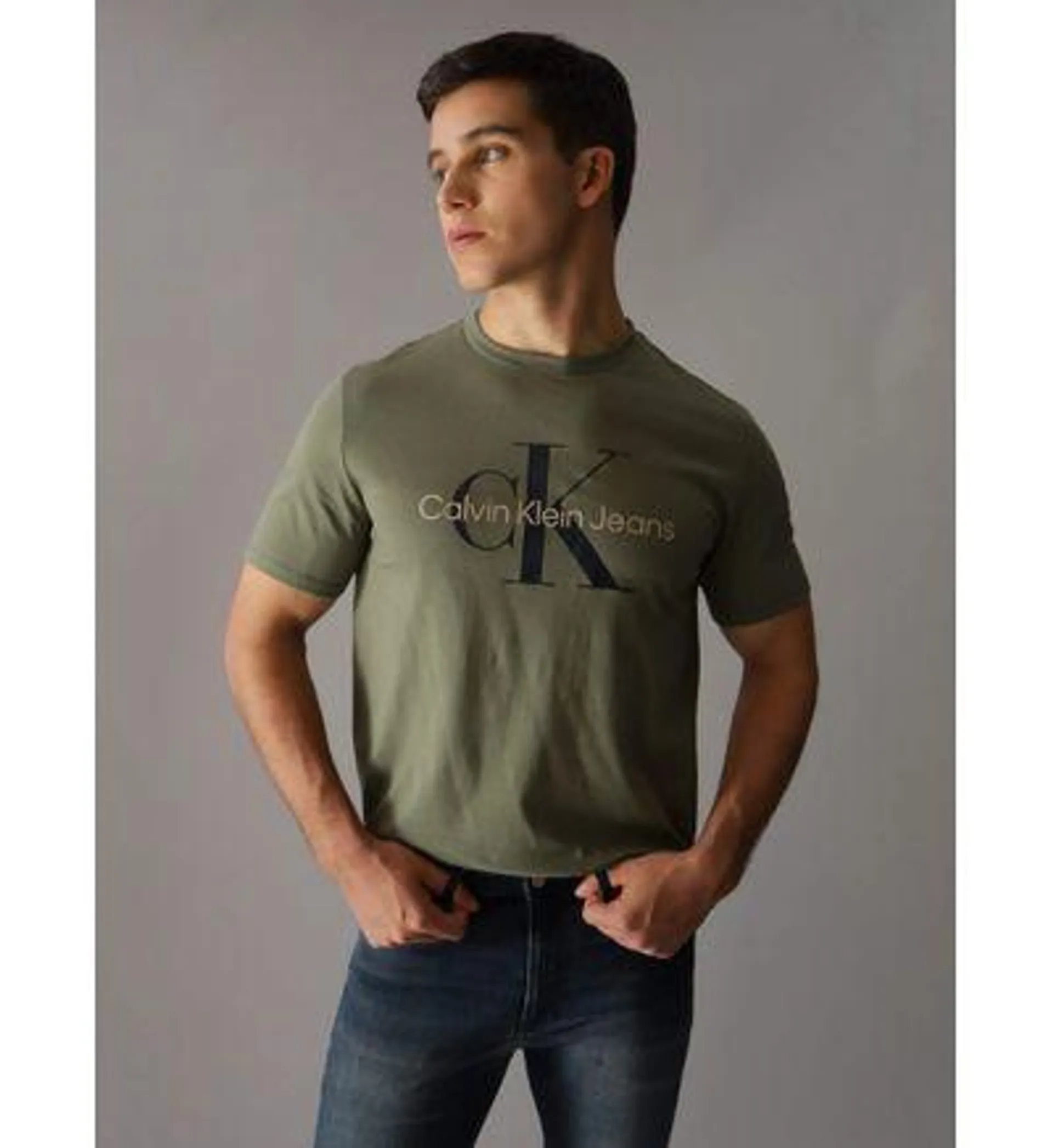 Playera Calvin Klein Monologo Hombre Verde