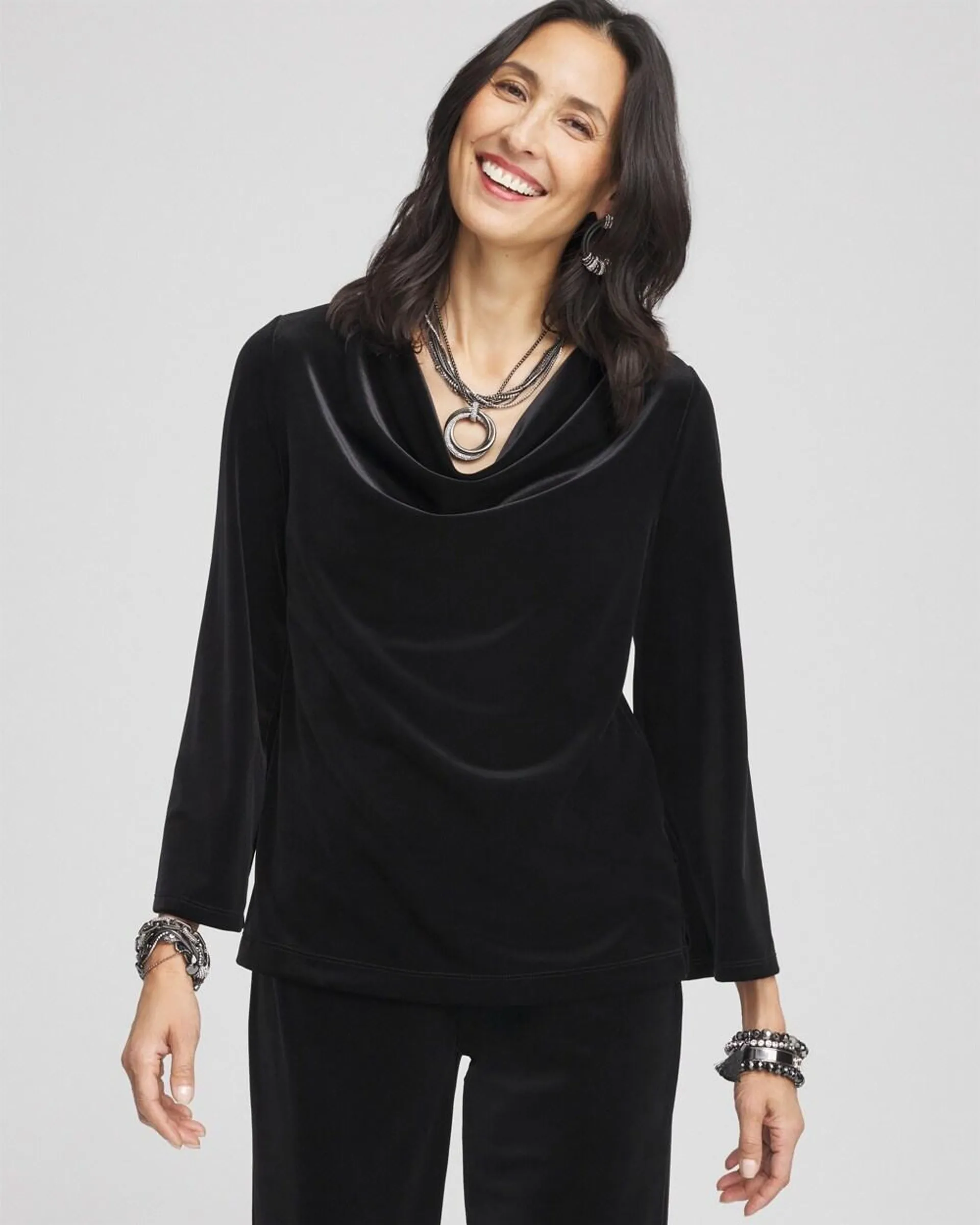 Travelers\u2122 Velvet Cowlneck Top