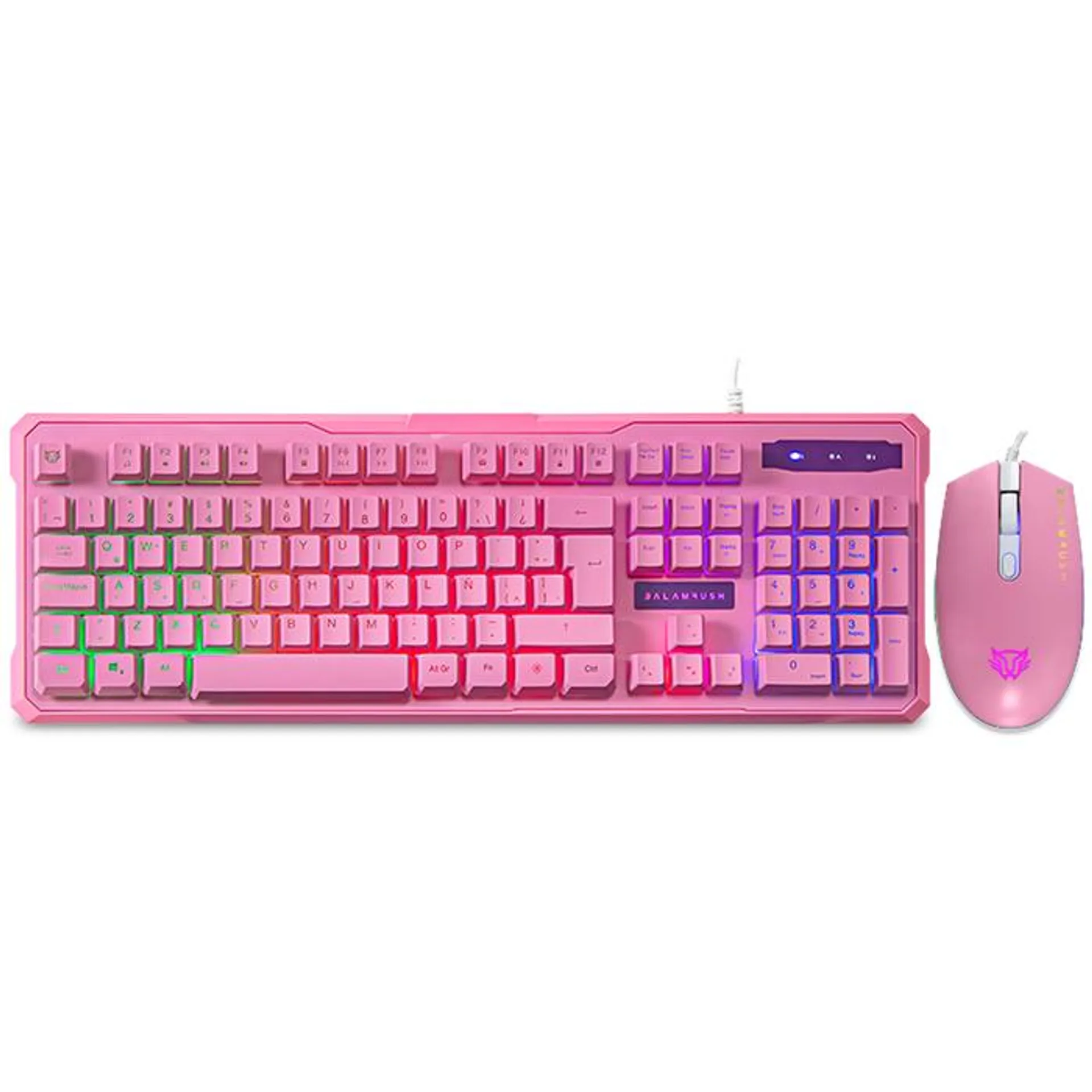 Kit Gamer Teclado y Mouse BATTLE MASTER XTREME PC GAMING Alámbrico Retroiluminación 3600dpi Rosa KXT330PK