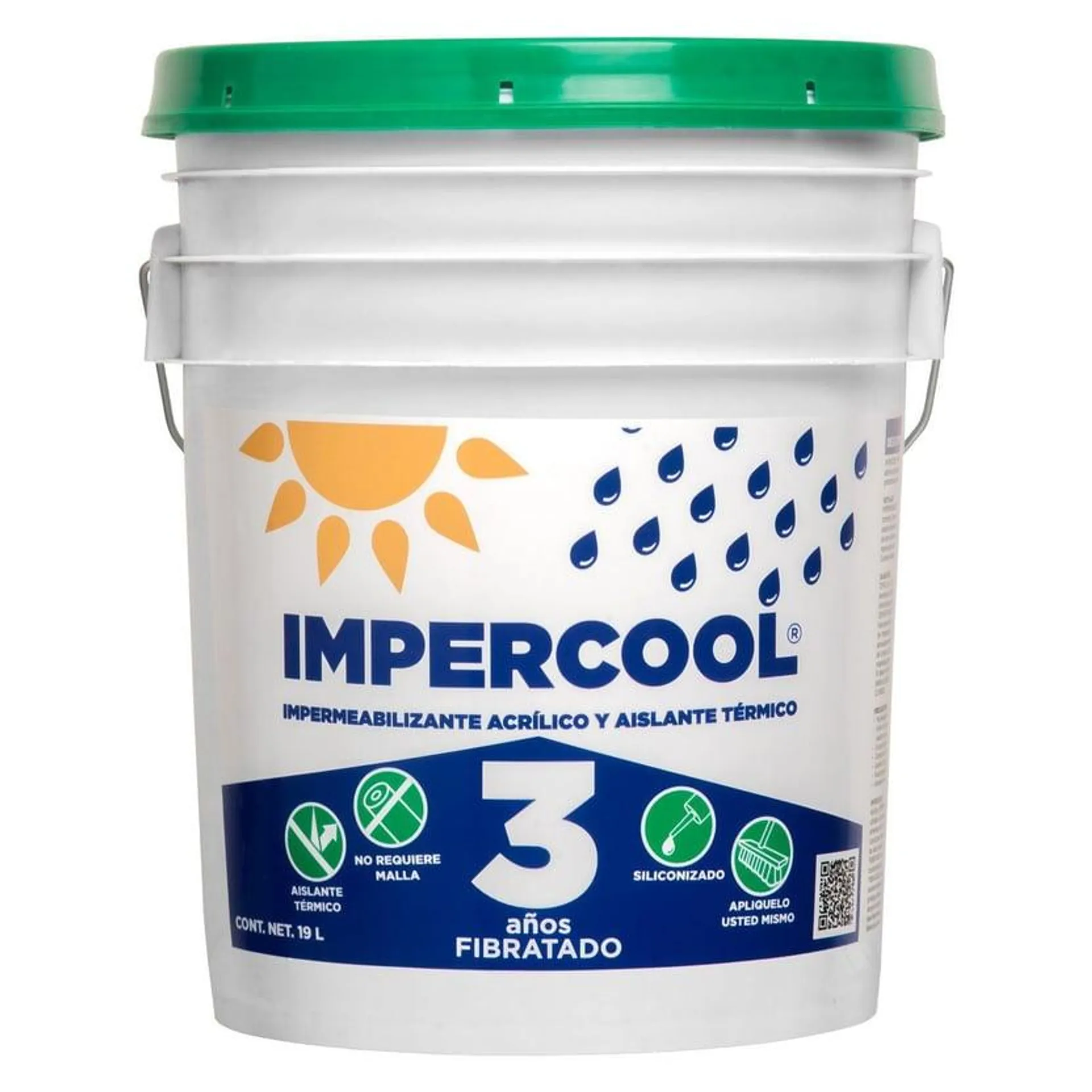 Impercool impermeabilizante fibratado 3 años de 19L Blanco