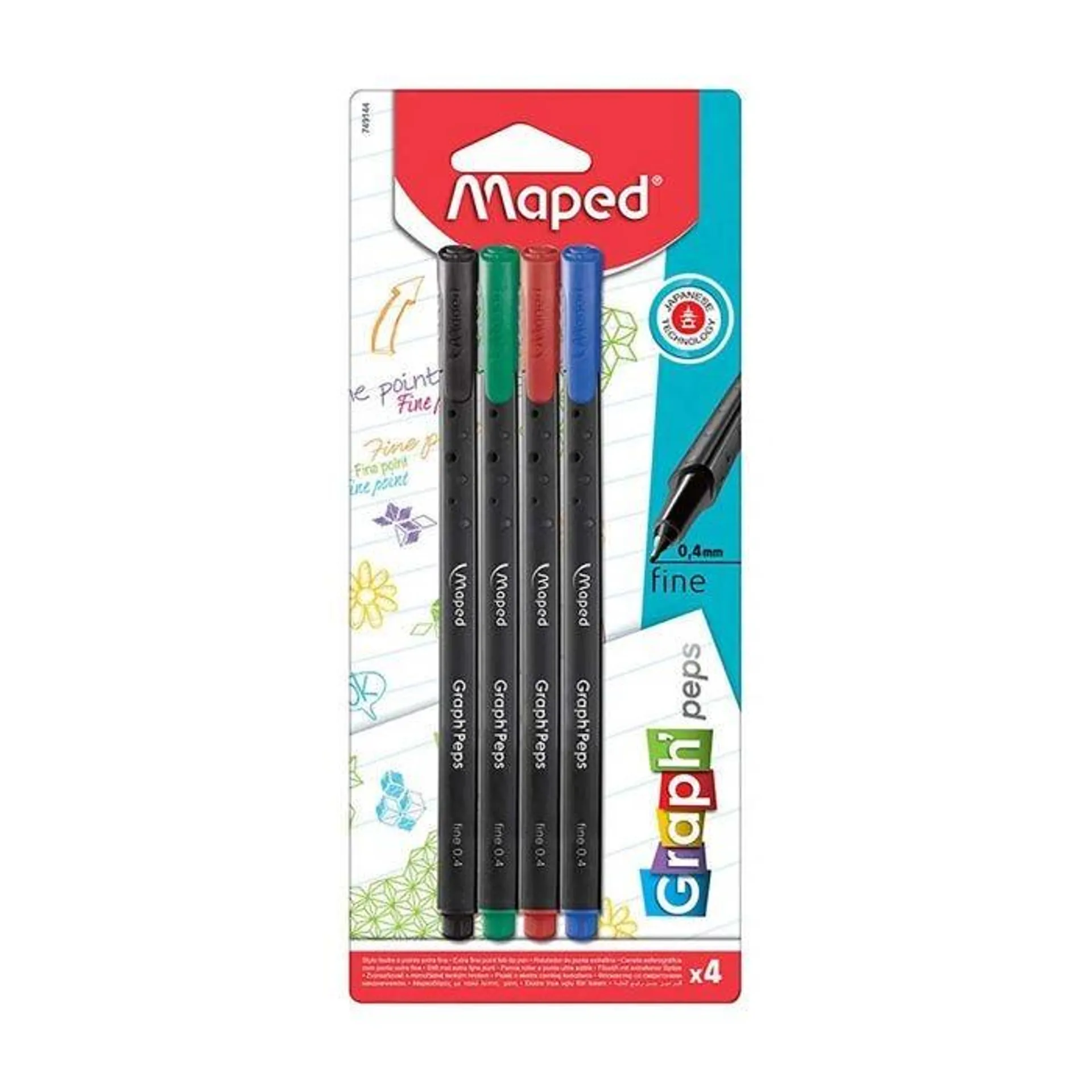 Rotuladores Maped 749144 0.4 Mm Graphpeps Bl/4