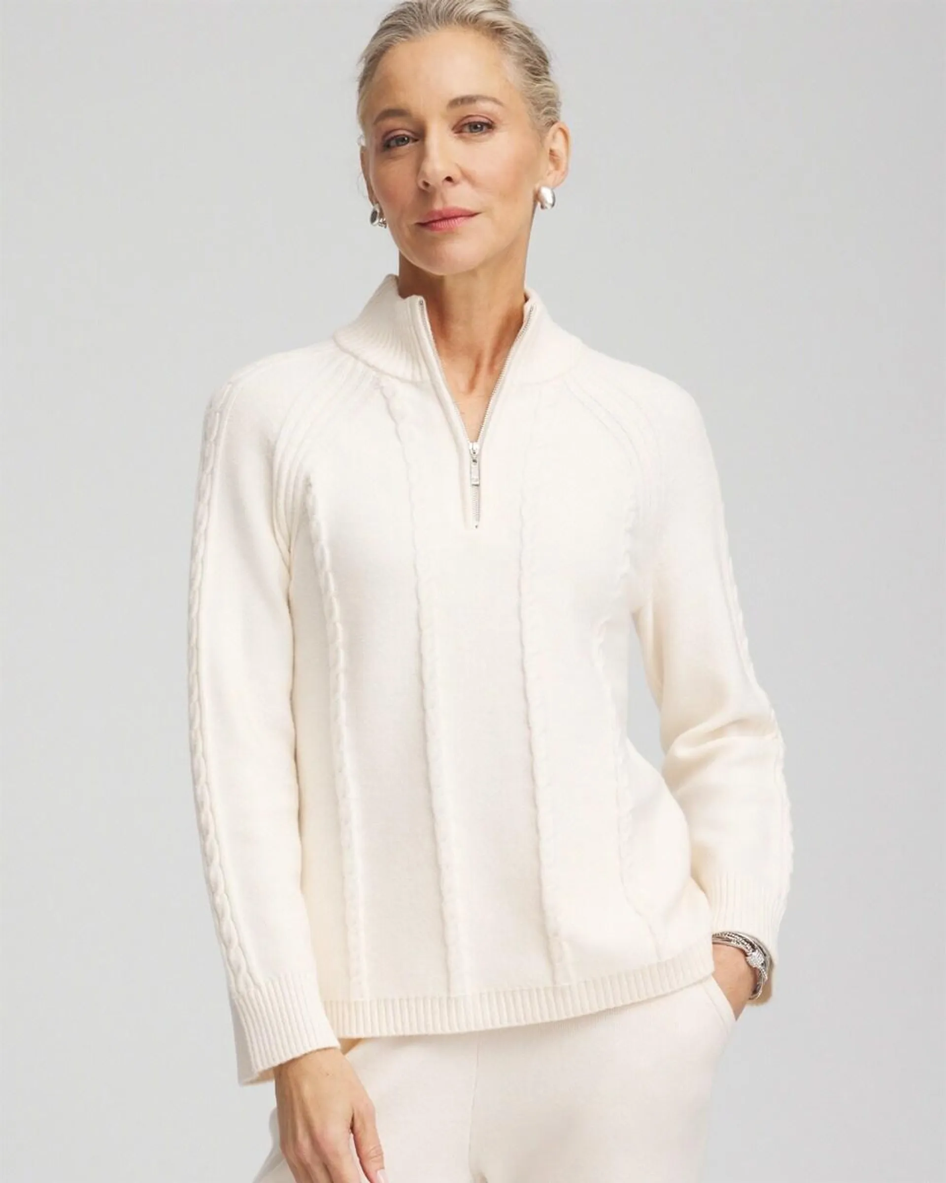 Zenergy\u00AE Luxe Cashmere Blend Half Zip Top