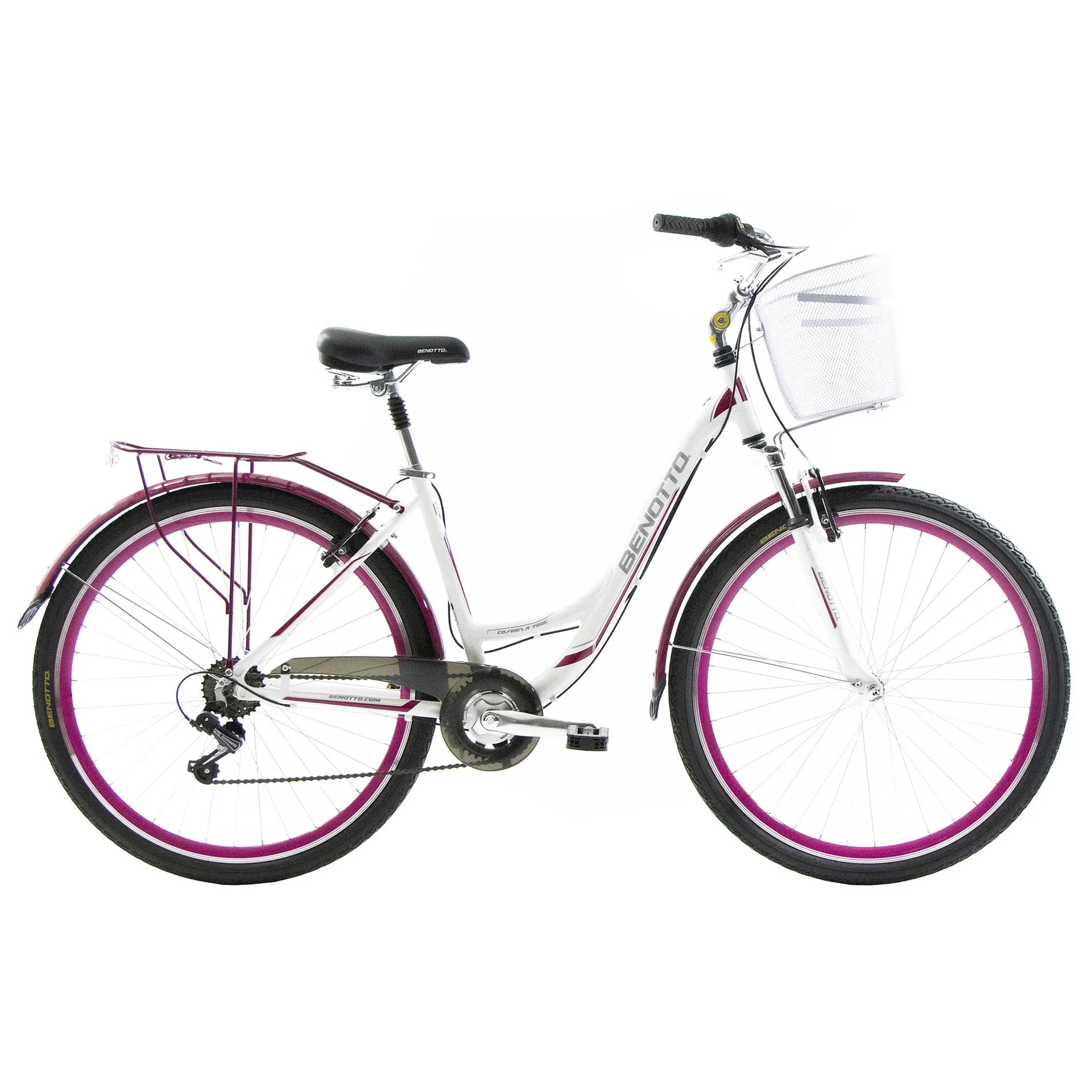 Bicicleta BENOTTO City COSENZA R700C 7V. Mujer FS Shimano Frenos ”V” Aluminio BlancoTalla:UN