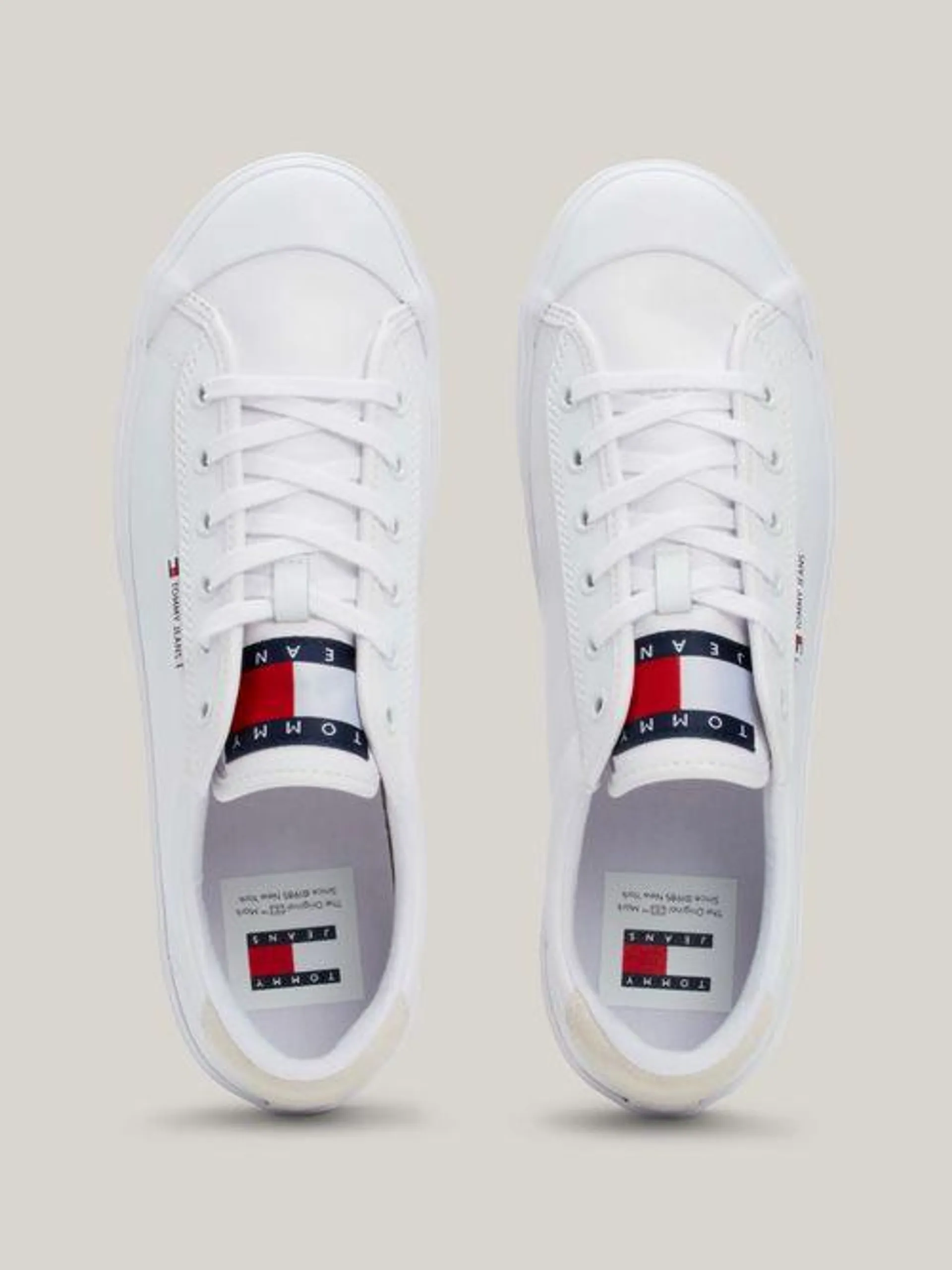 Tenis de piel con suela reforzada y logo de hombre Tommy Jeans