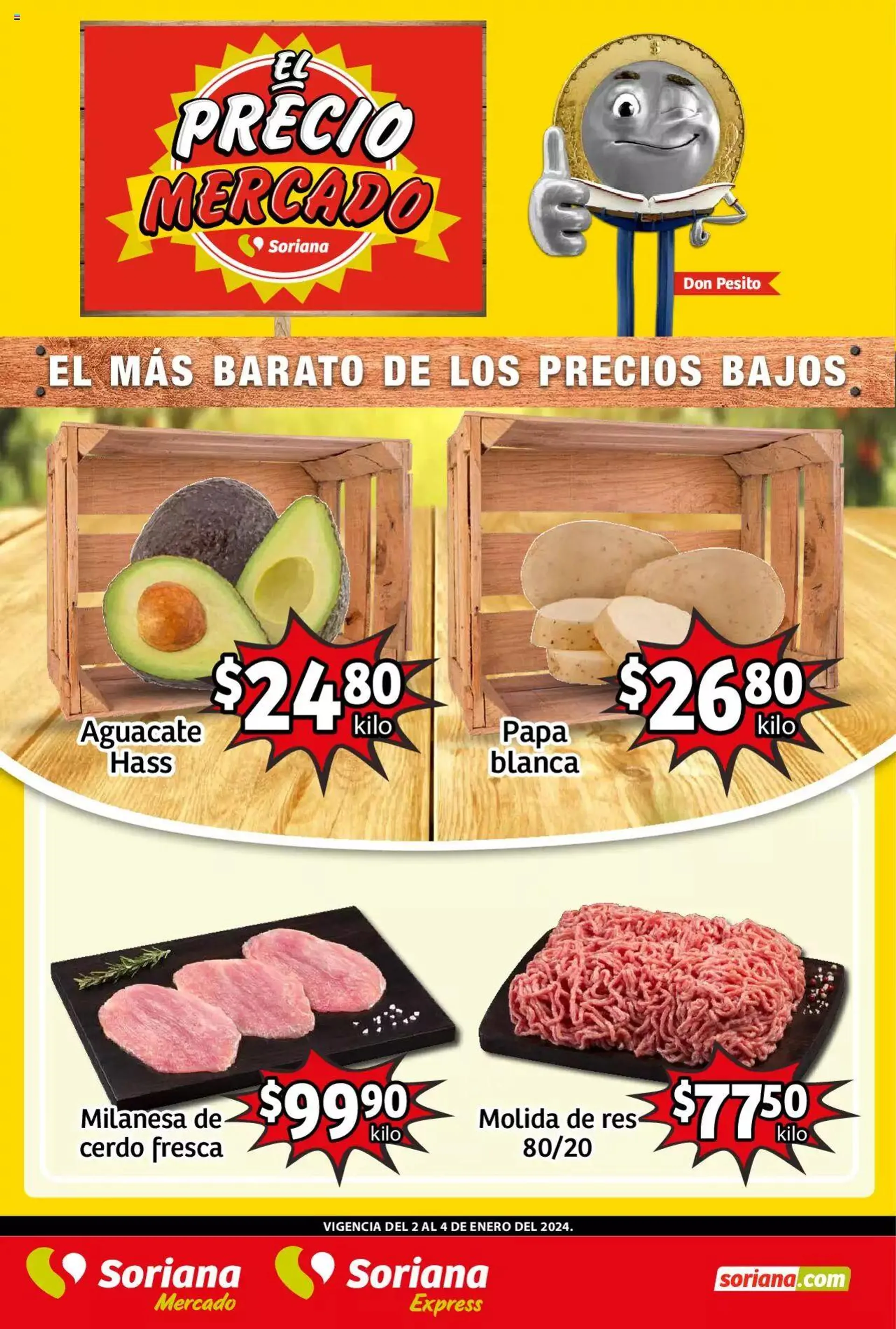 Catálogo de Soriana Martes y Miércoles del Campo Mercado Chihuahua 2 de enero al 4 de enero 2024 - Pagina 1