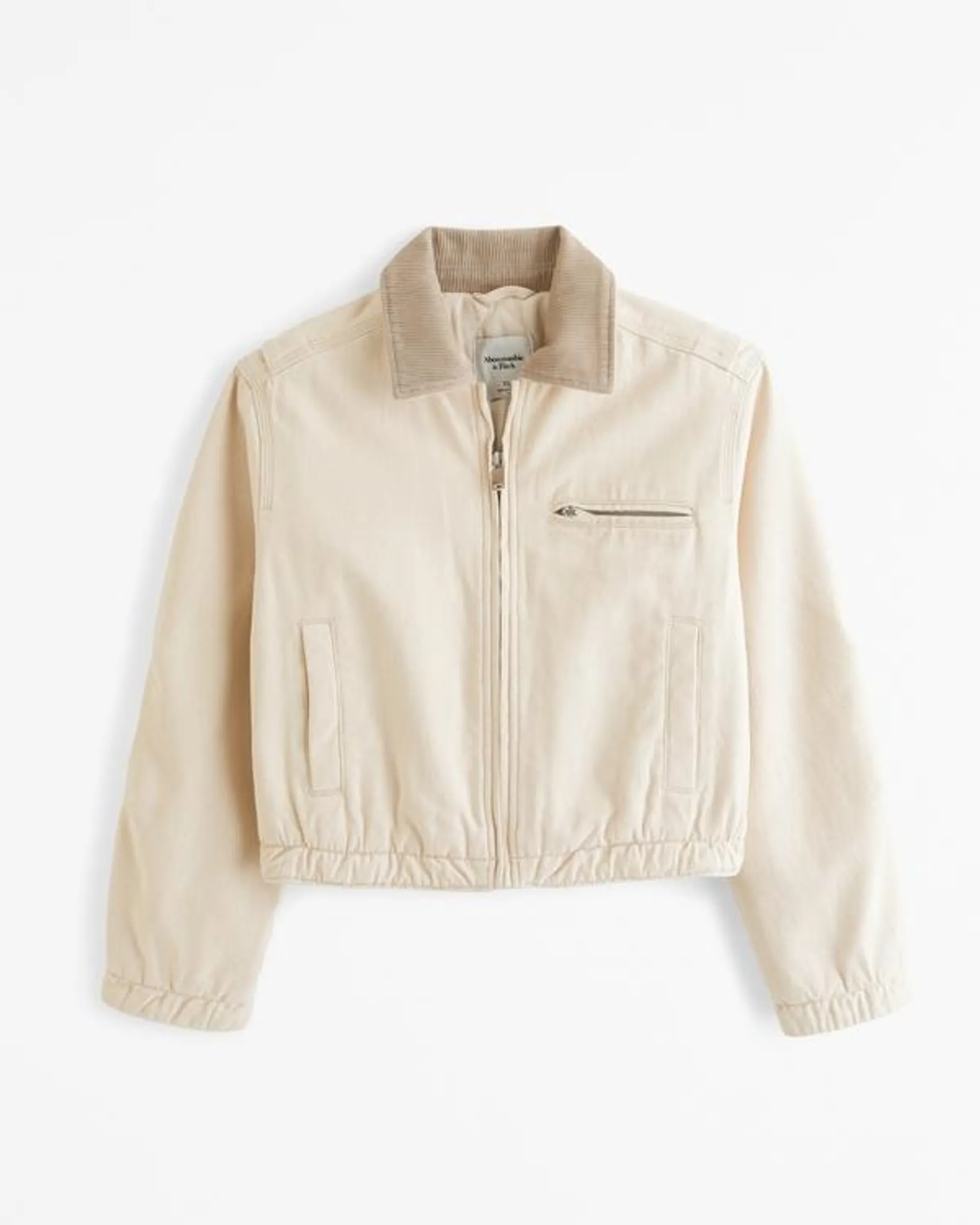 Cropped Twill Workwear Jacket