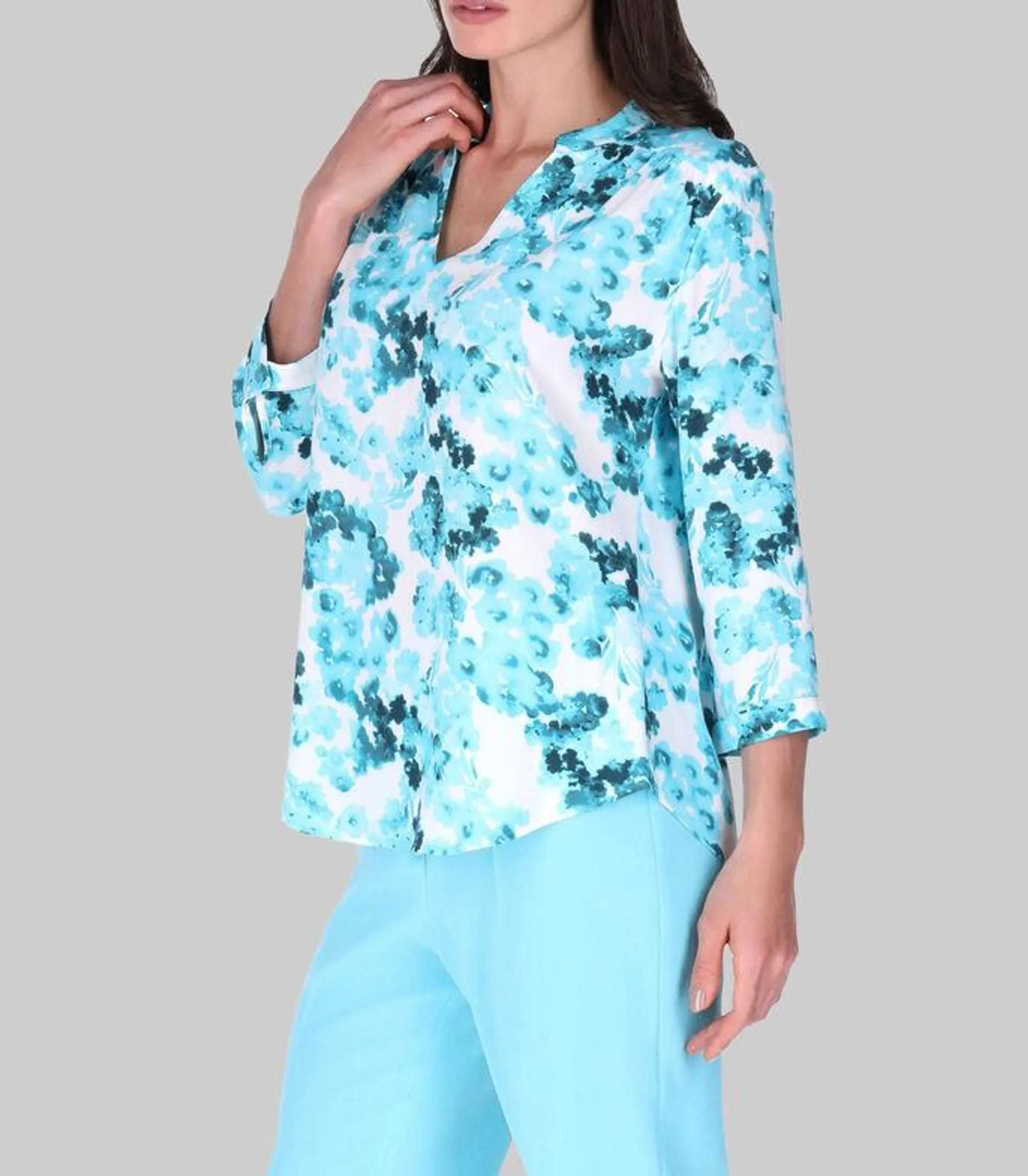 Blusa Estampada Manga 3,4 Mujer