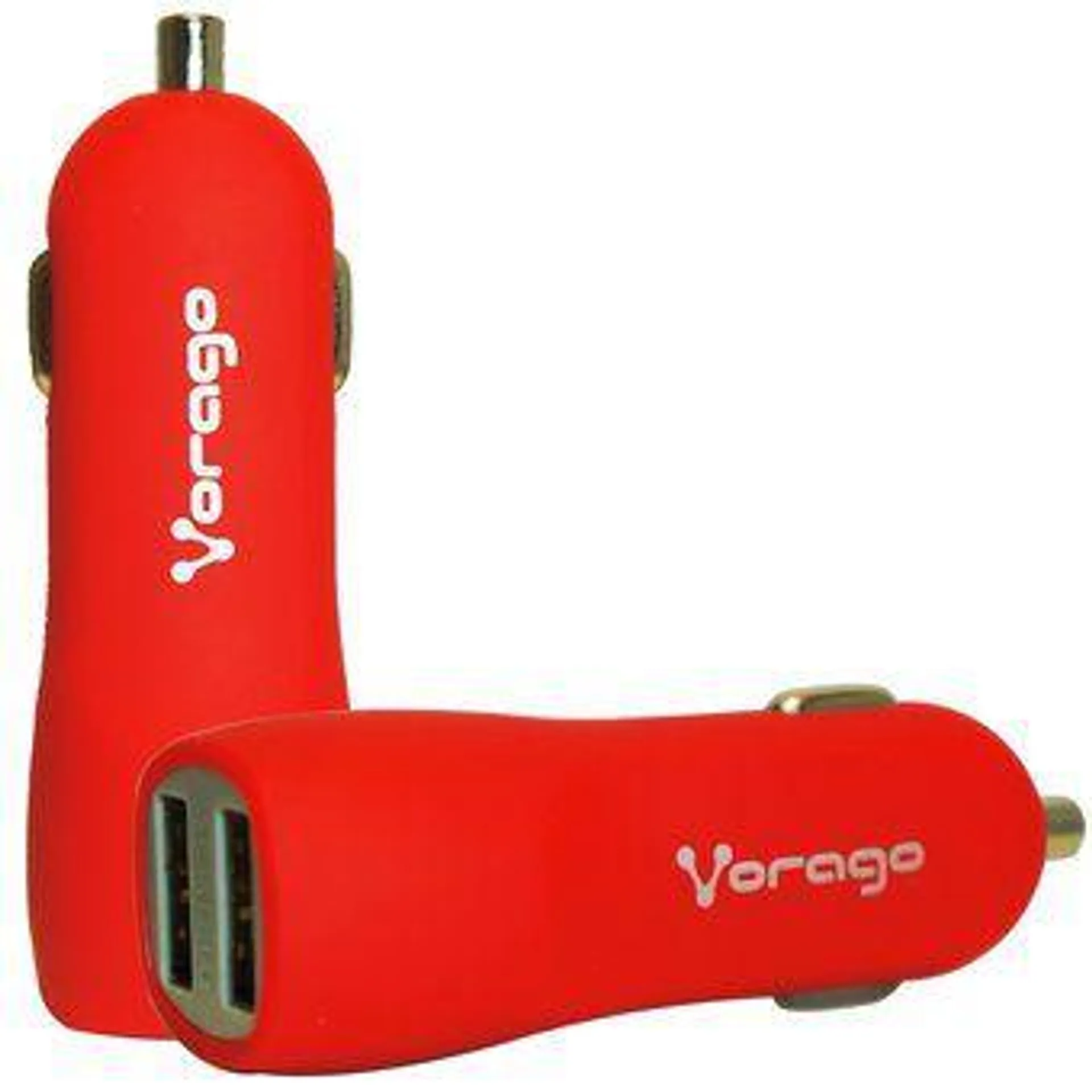 Cargador Para Auto Vorago Au-103 Con 2 Puertos Usb Rojo