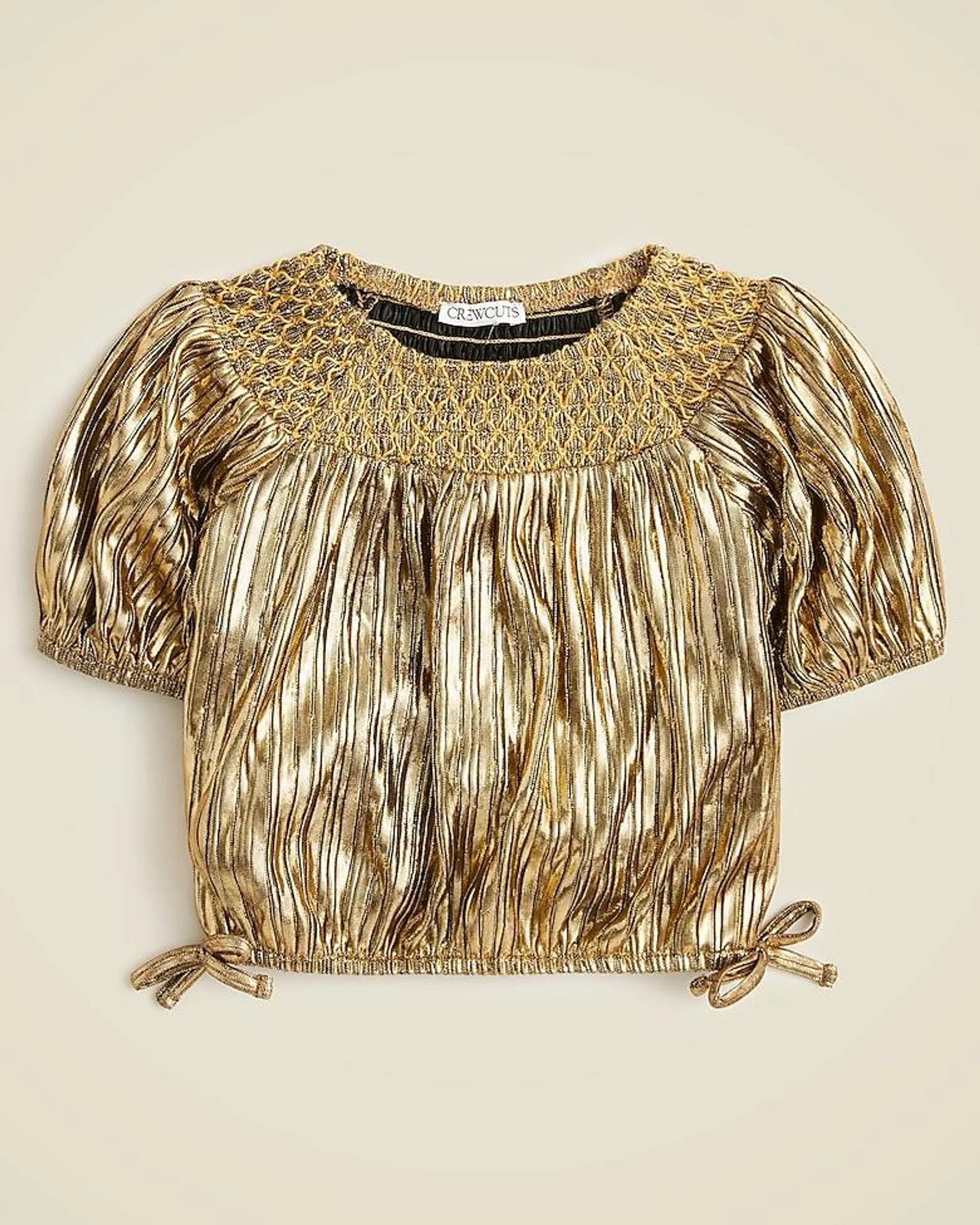 Girls' smocked metallic top