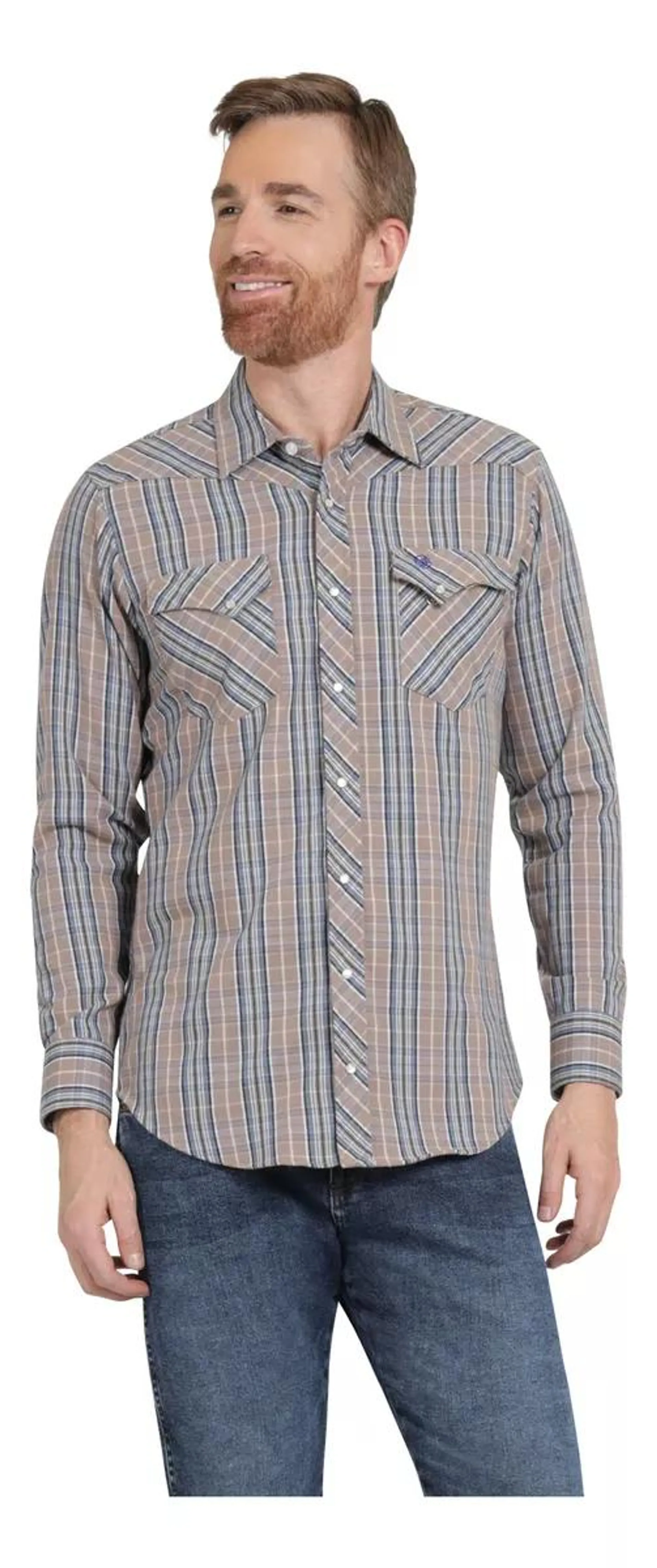 Camisa Vaquera Hombre Wrangler Slim Fit Manga Larga 432