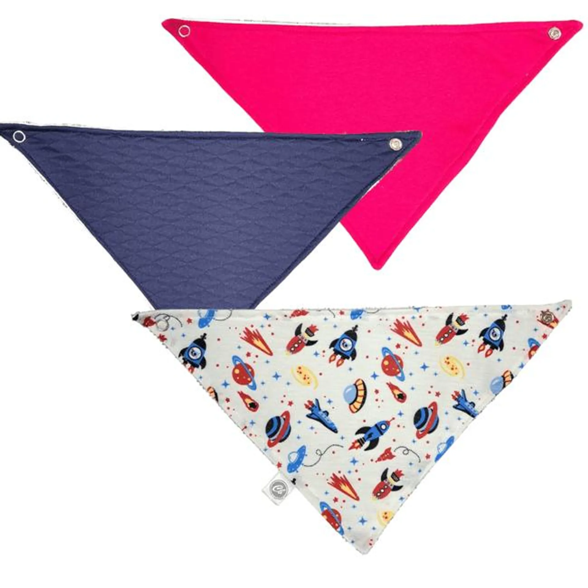 Pack Babero Space Bandana impermeable 20x35 cm Multicolor 3 piezas