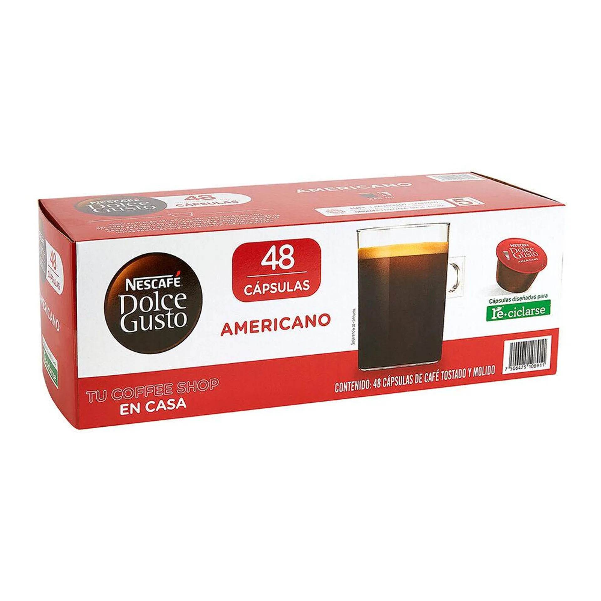 Cápsulas para Café Americano Nescafé Dolce Gusto 48 pzas