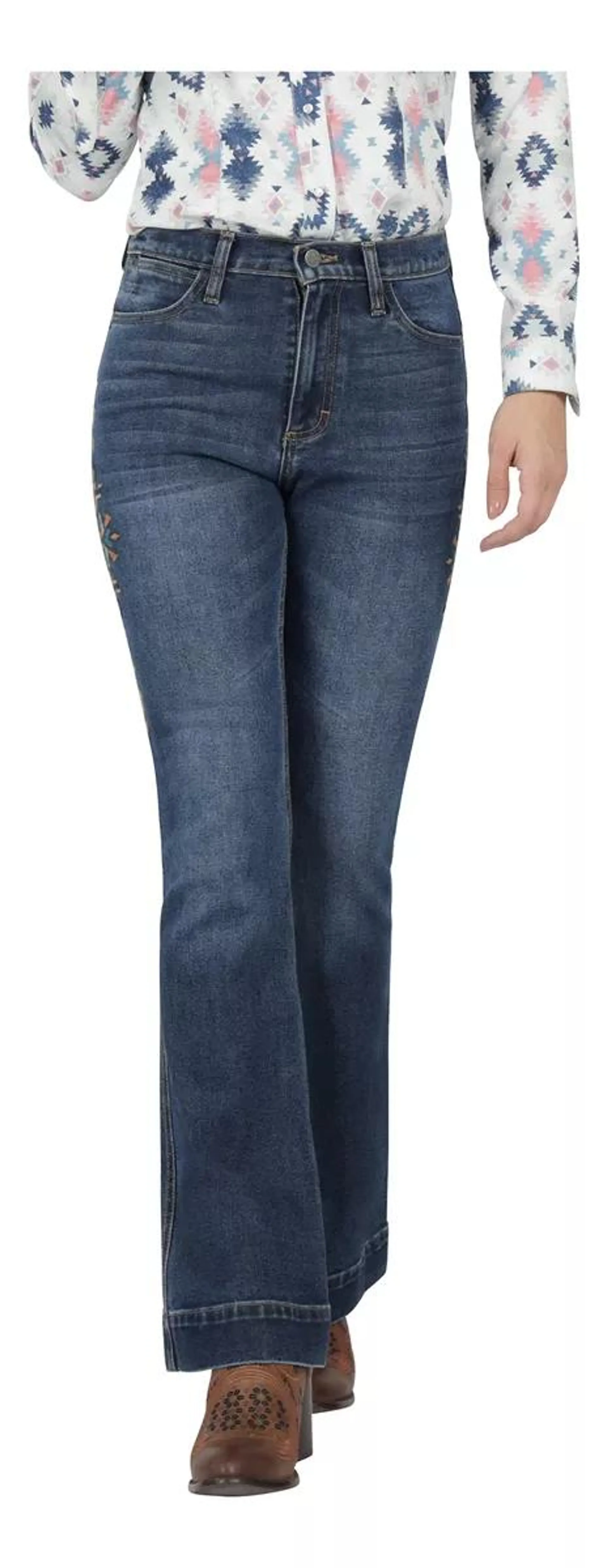 Jeans Vaquero Mujer Wrangler High Rise Flare 015