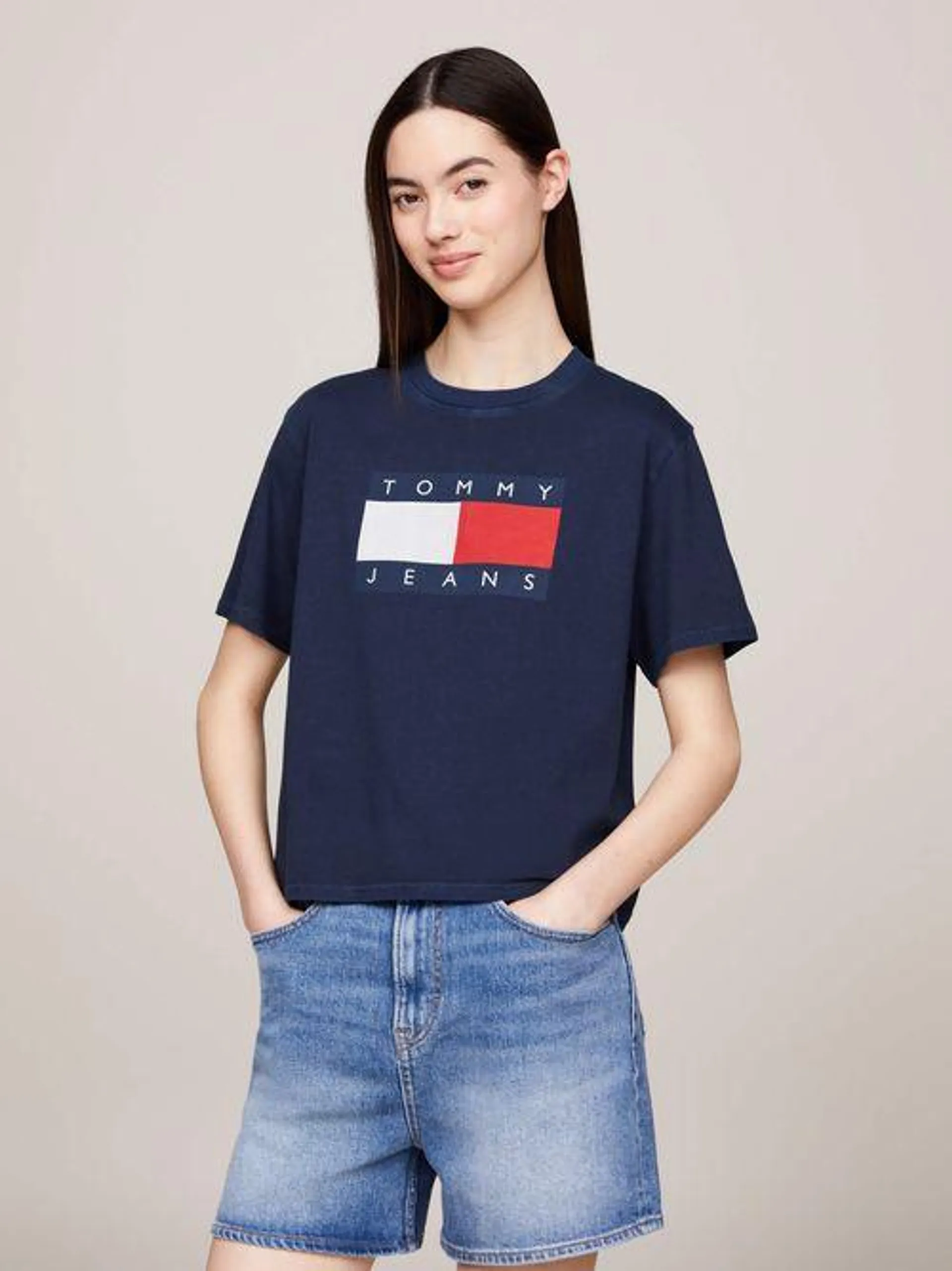 Playera con logo de corte holgado de mujer Tommy Jeans