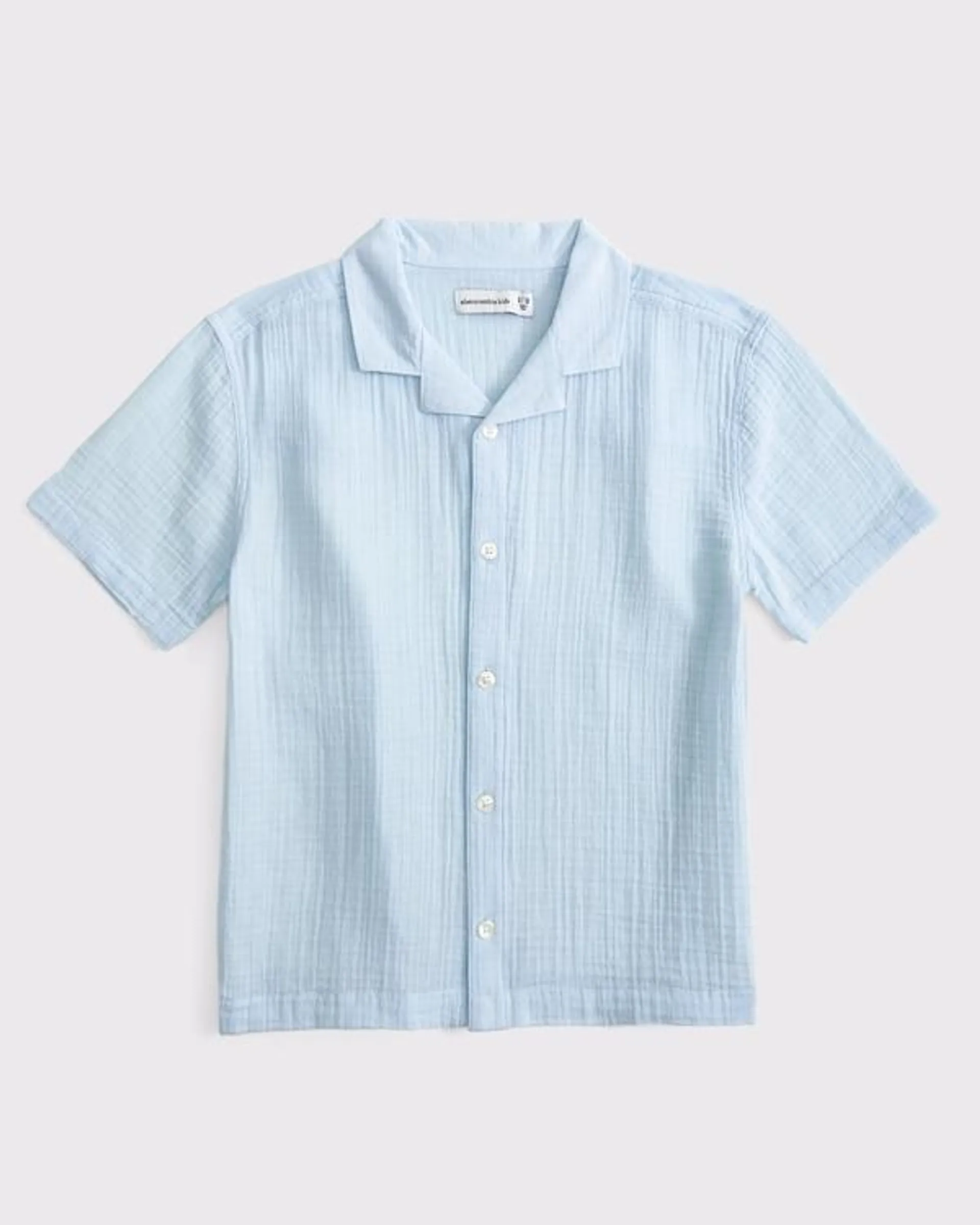 resort short-sleeve gauzy shirt