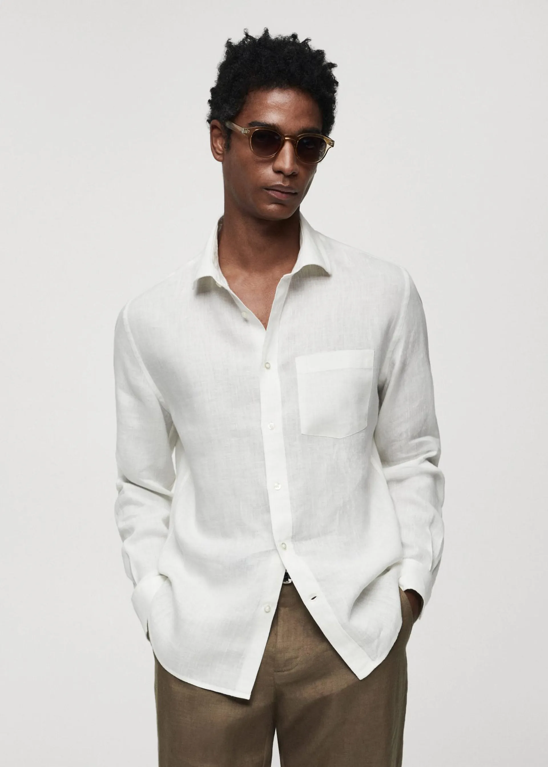Camisa classic fit 100% lino
