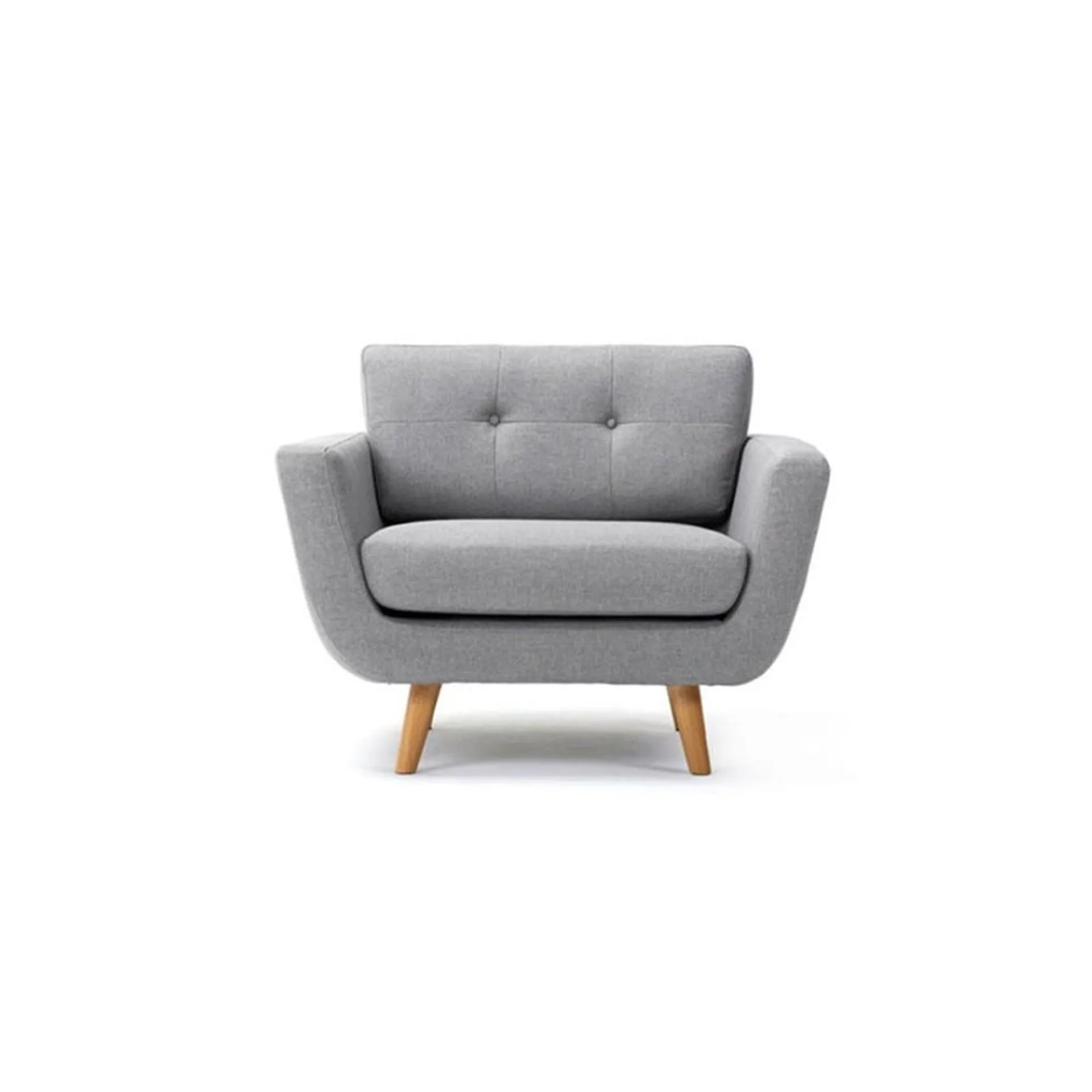 Zhen - Sillón estilo moderno tela gris claro