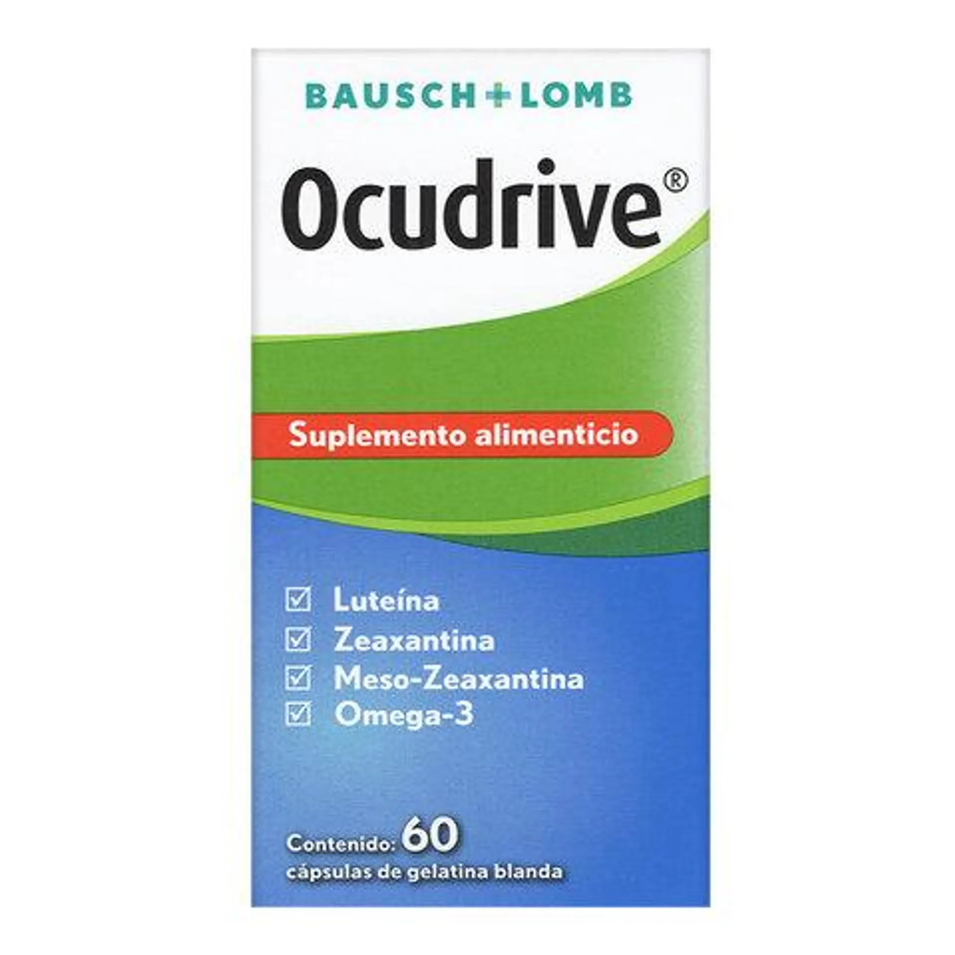 Ocudrive Suplemento Alimenticio con Luteína Zeaxantina, Meso-Zeaxantina y Omega-3