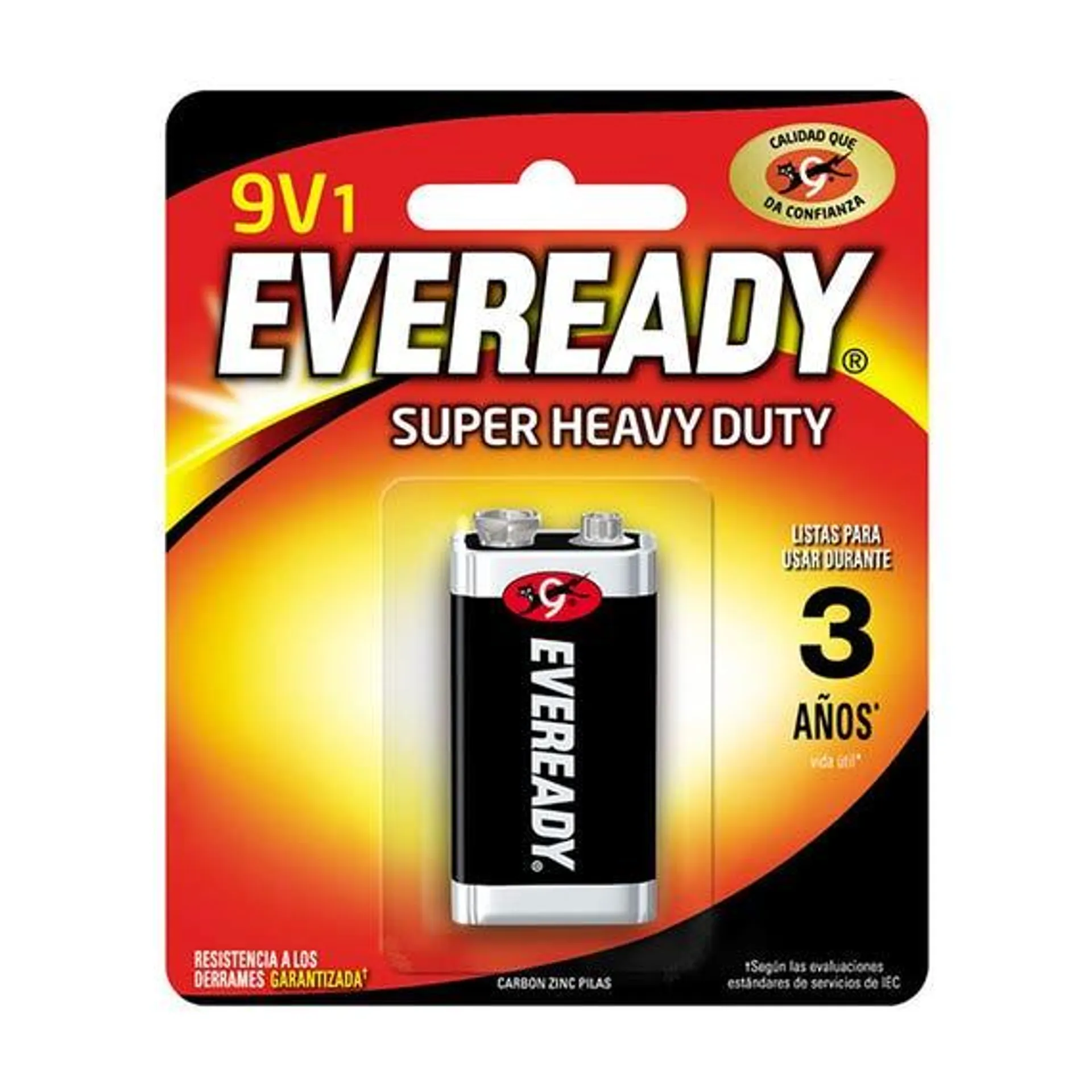 Pila Zinc-carbon Cuadrada 9 Volts E301320700 Eveready